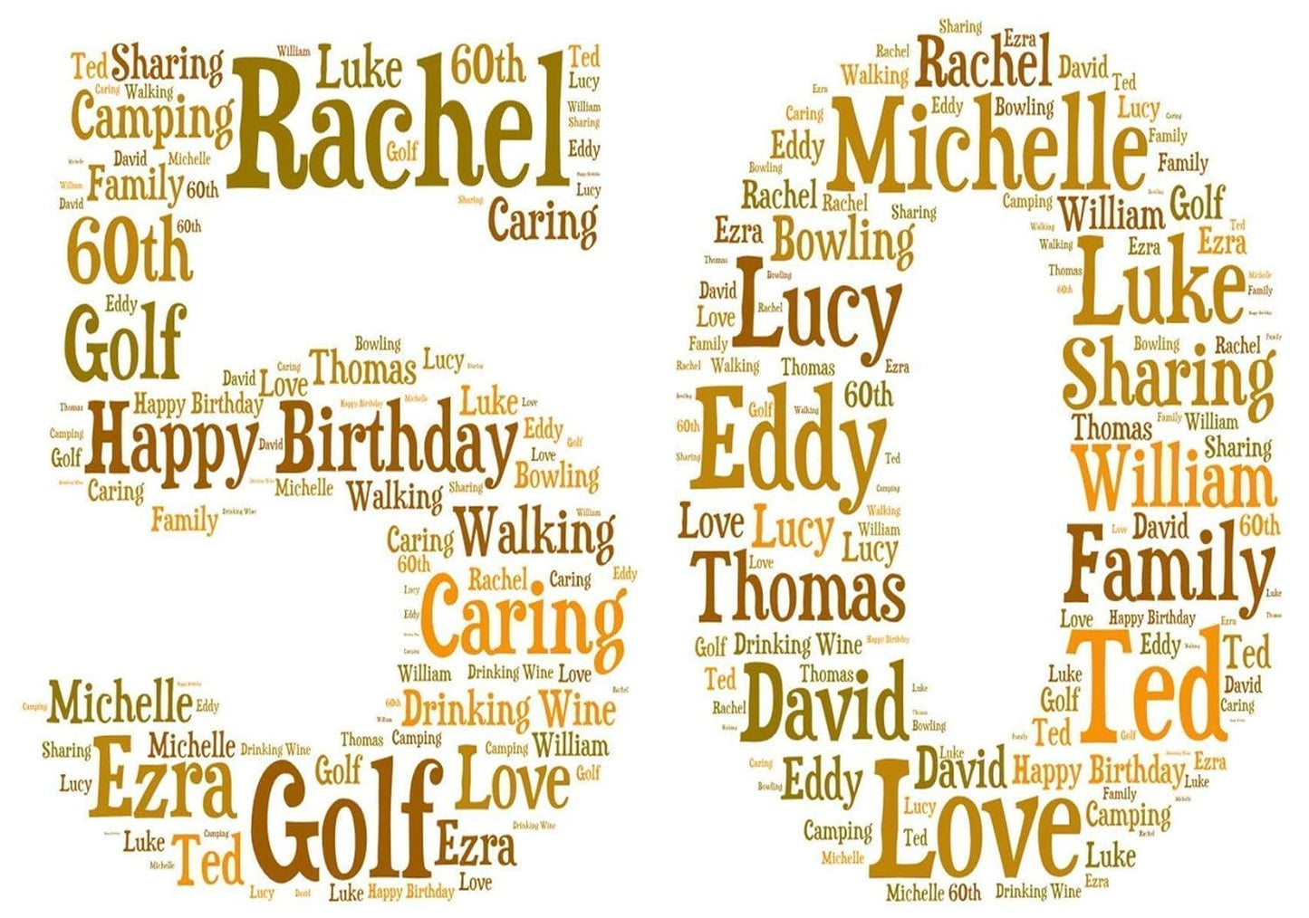 Personalised 16th 21st 30th 40th 50th 60th 70th 80th Framed Birthday A4 Print Gift Keepsake, Any age - Sold as an A4 print on High Quality Card in a choice of frames - Colours of the woodland