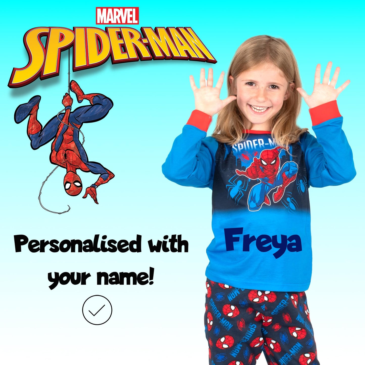 Marvel Spiderman Christmas Personalised Pyjama for Kids Long Sleeve Winter Pyjama Soft and Comfortable Gift for Boys PJ Set