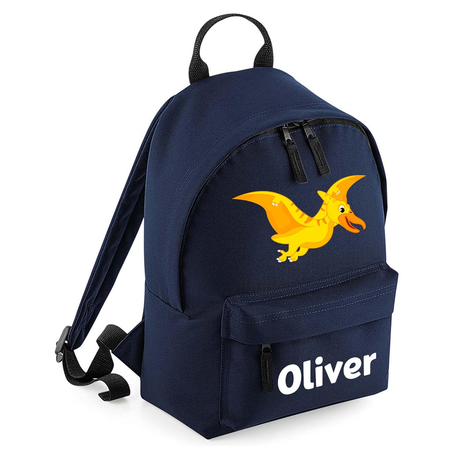 Personalised Kids Backpack - Custom Rucksack with Name - Multiple Designs & Colours - Ideal for Boys, Girls, Nursery and Primary School Children Back to School (Small, Dinosaur Initial, Navy)