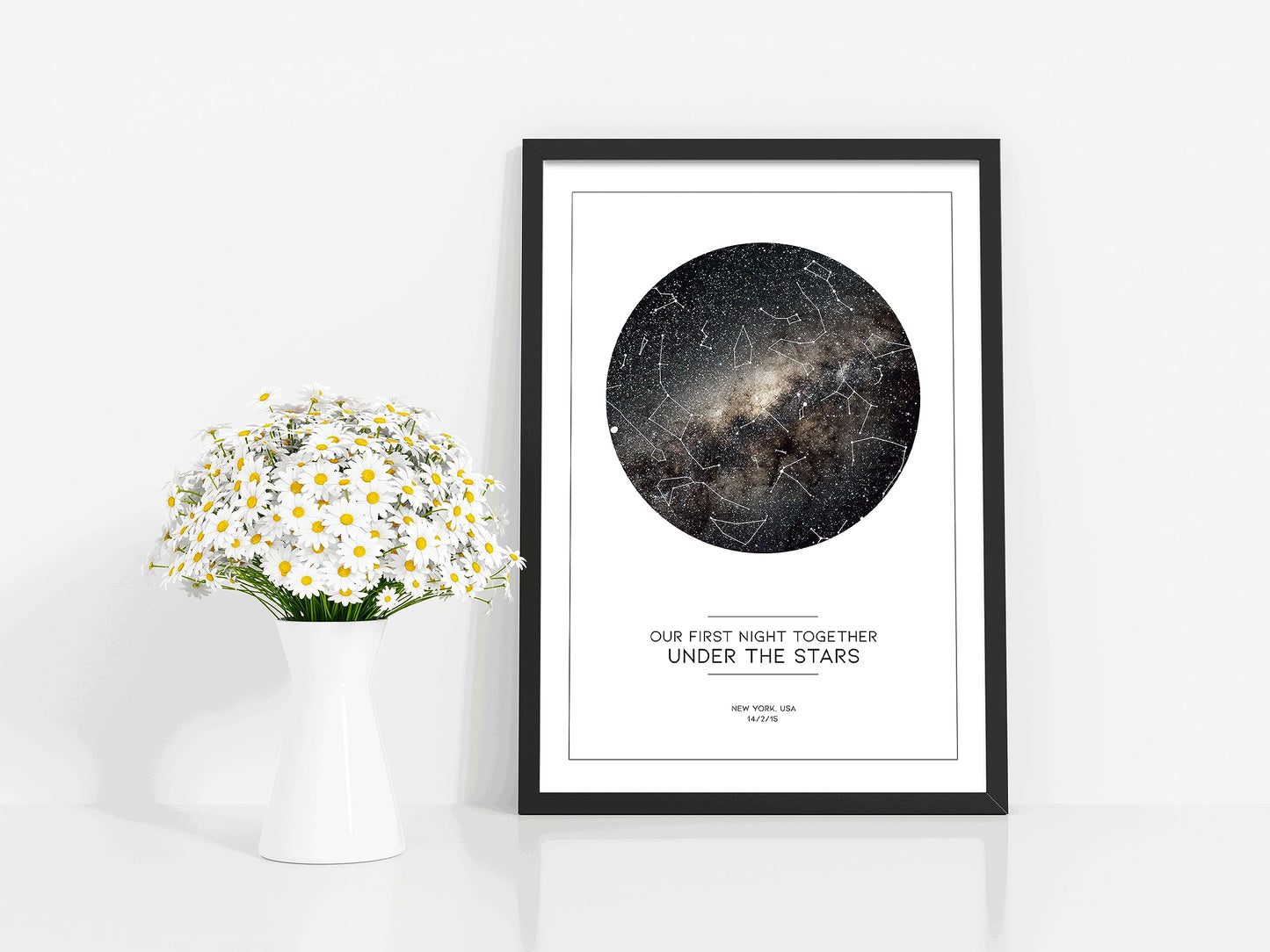 Personalised Our First Night Together Star map chart astronomical Poster Print Framed/unframed (A4 print)