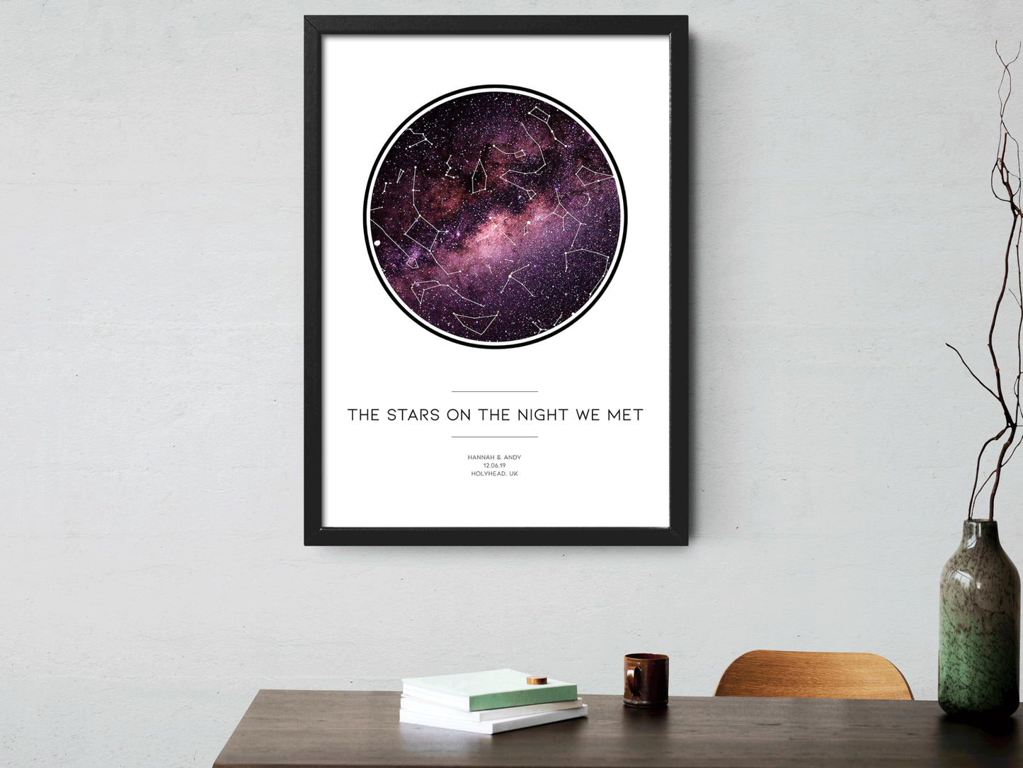 forefrontdesigns Personalised The night we met Star map chart astronomical poster print, framed/unframed