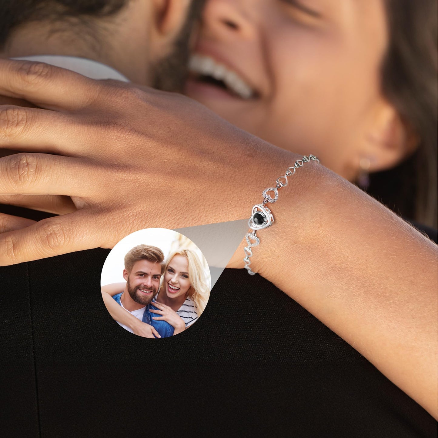 Photo Bracelet Personalised Projection Bracelets with Picture inside Birthday Anniversary Memorial Gifts for Girlfriend Women Her Best Friend