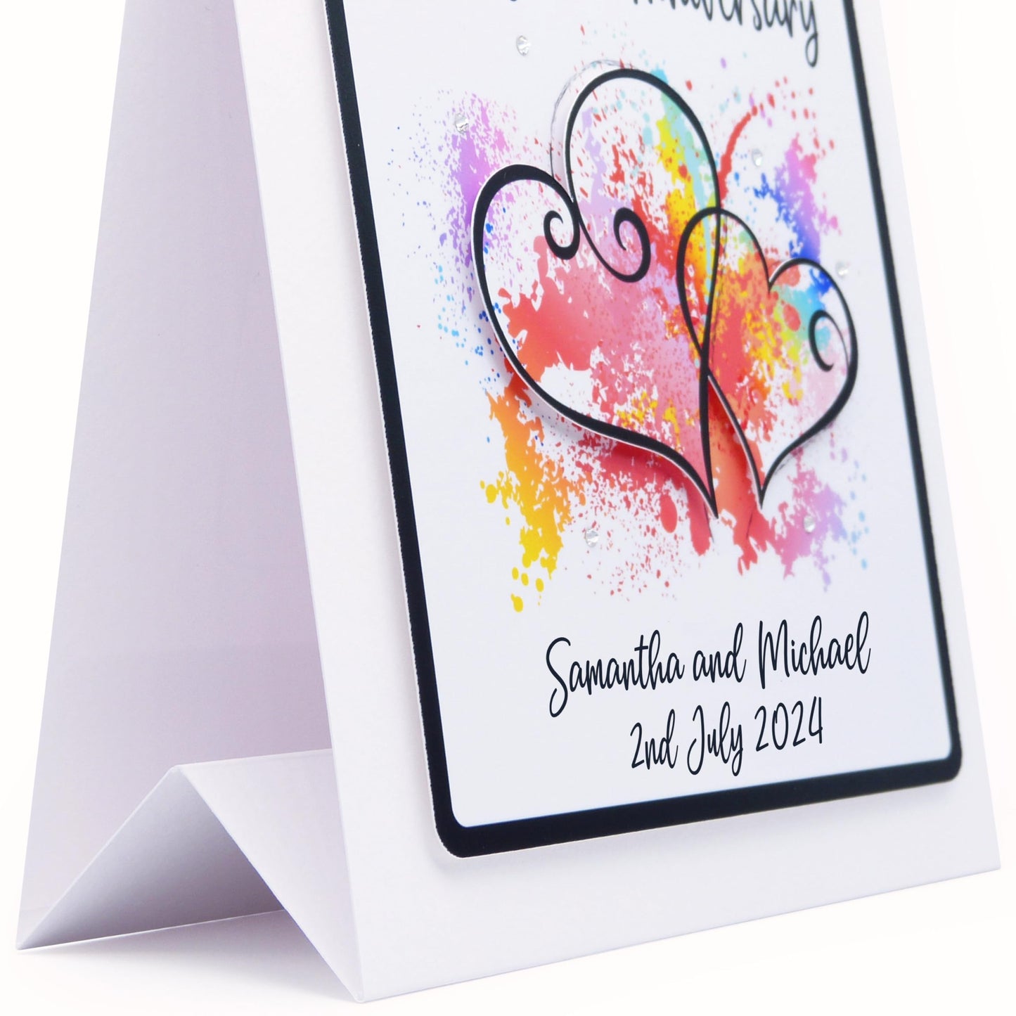 Personalised Anniversary Card 3D, Choice of Quotes and Messages, Luxury Wedding Anniversary Card handmade UK