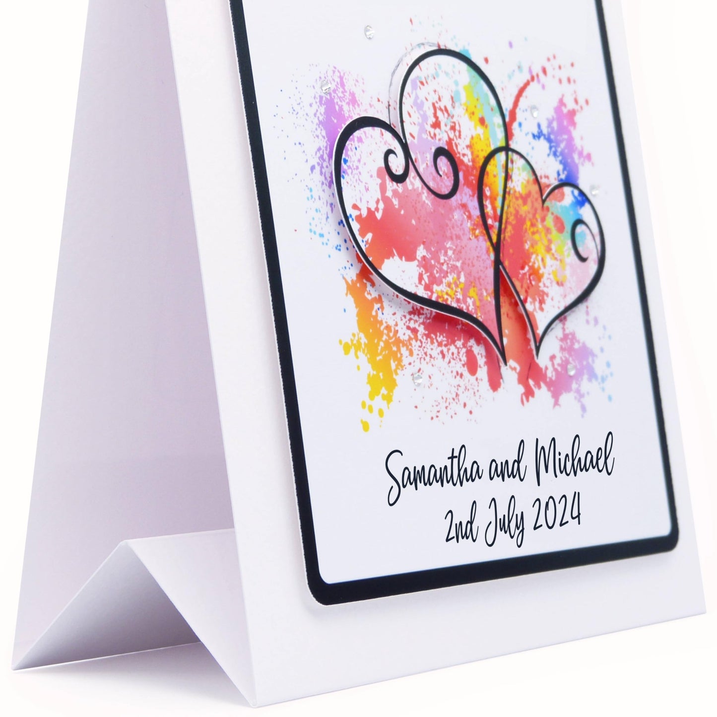 Personalised Anniversary Card 3D, Choice of Quotes and Messages, Luxury Wedding Anniversary Card handmade UK