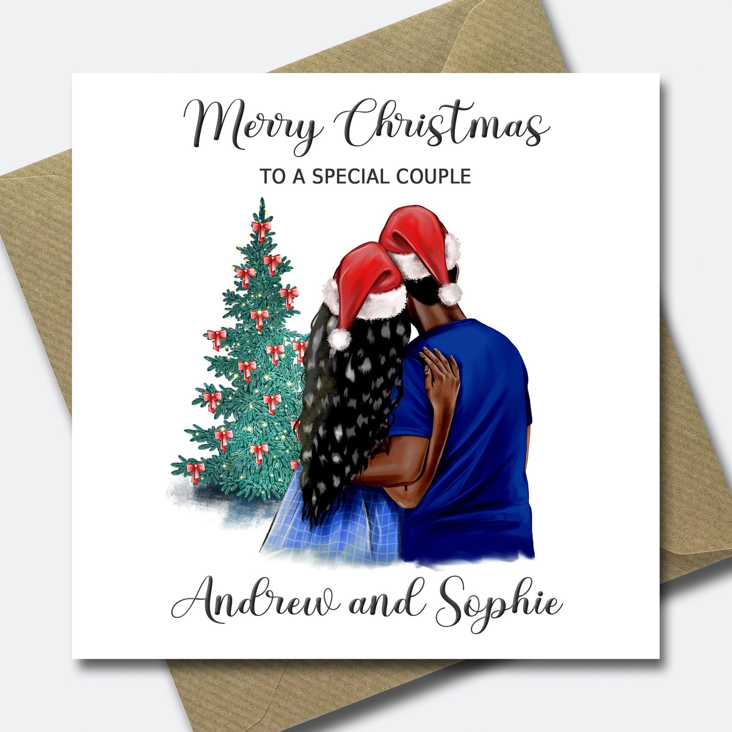 Personalised Christmas Couple Card - Xmas card for a special couple - Christmas Card for a special couple - Any Name - Custom Xmas Card