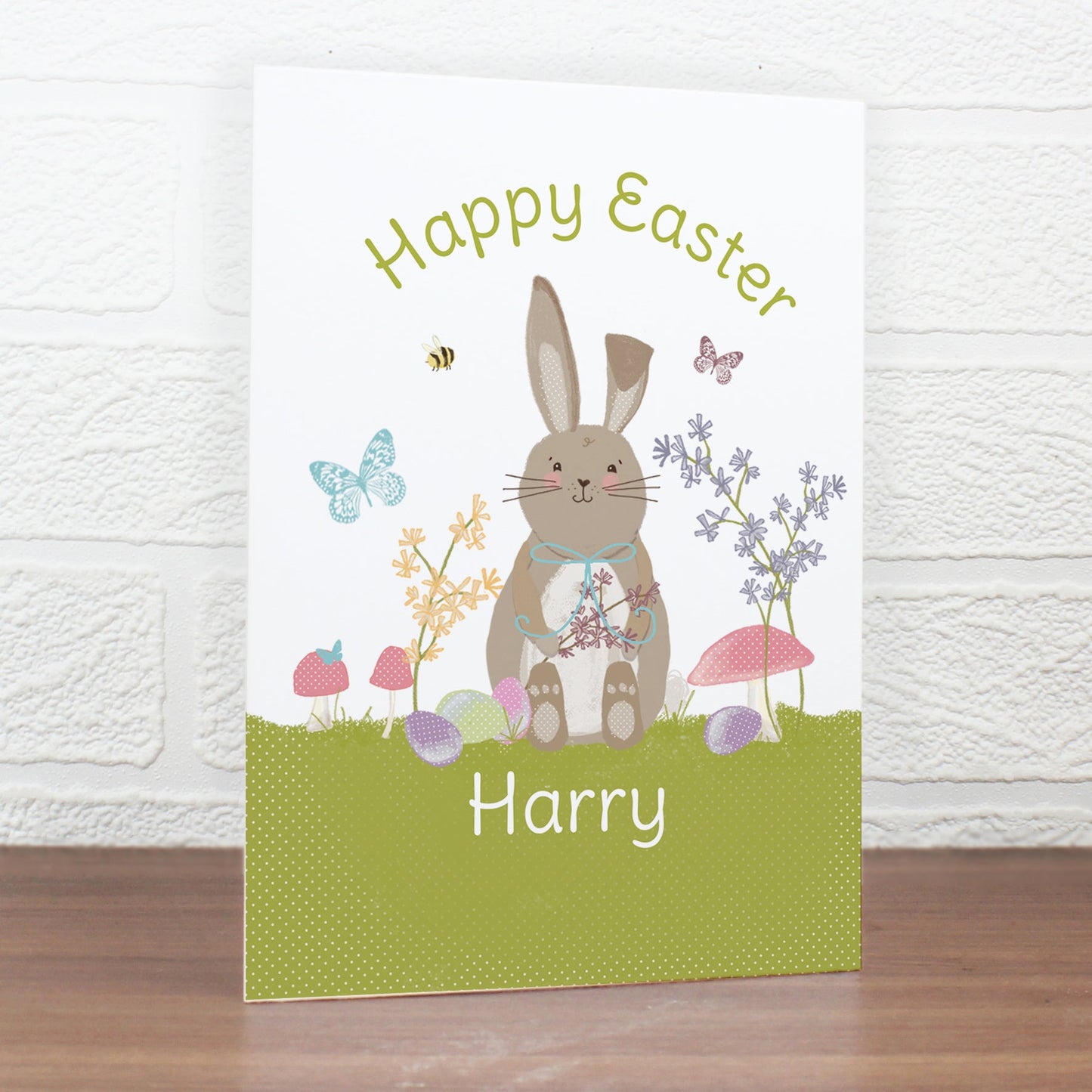 Personalised Easter Meadow Bunny Card