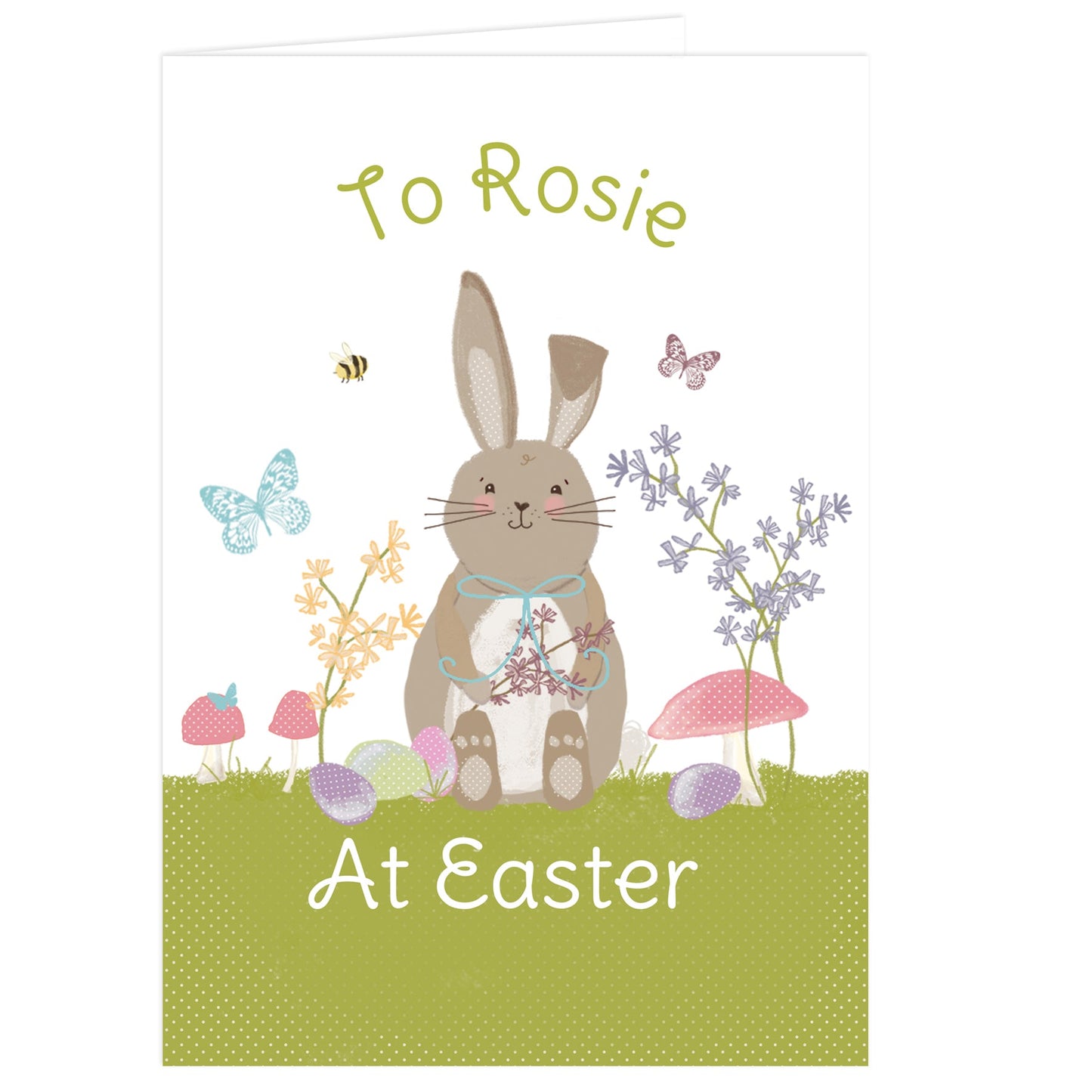 Personalised Easter Meadow Bunny Card