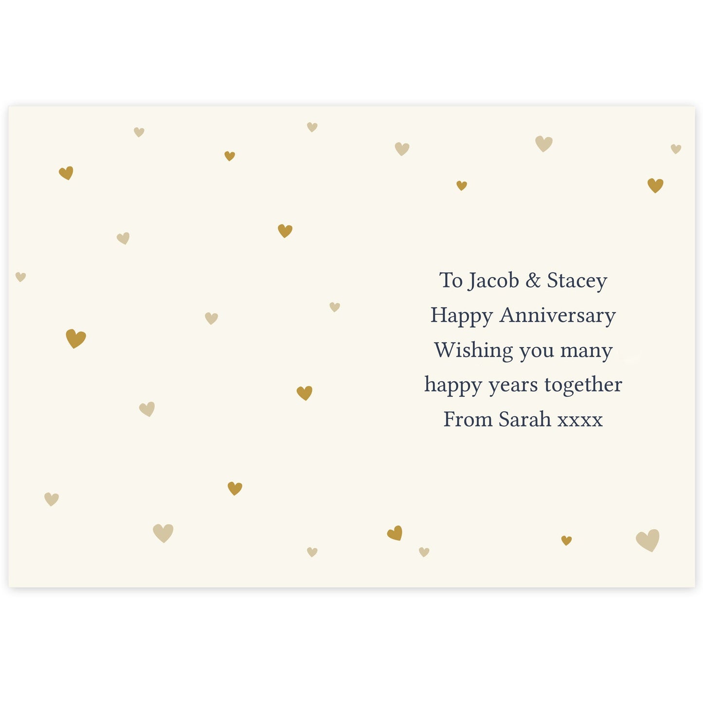 Personalised Gold Confetti Heart Card