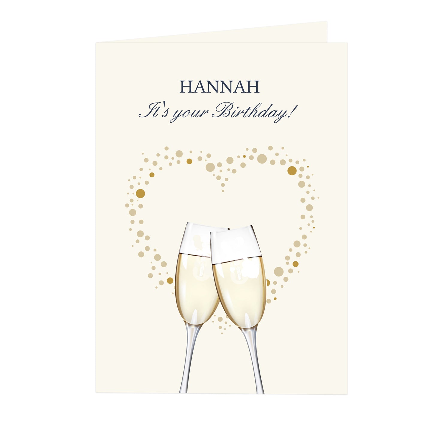 Personalised Gold Champagne Flutes Card