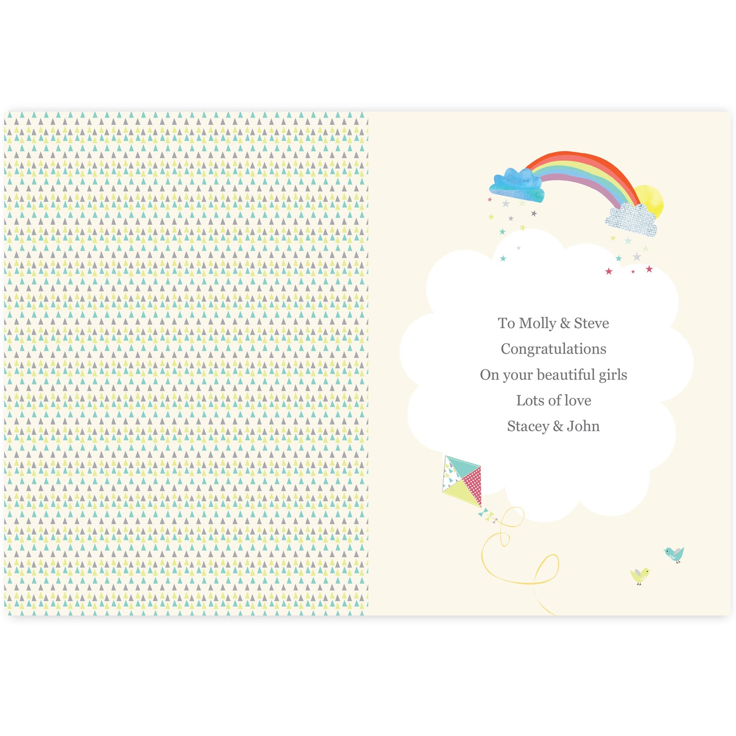 Personalised Hessian Elephant Twins Card