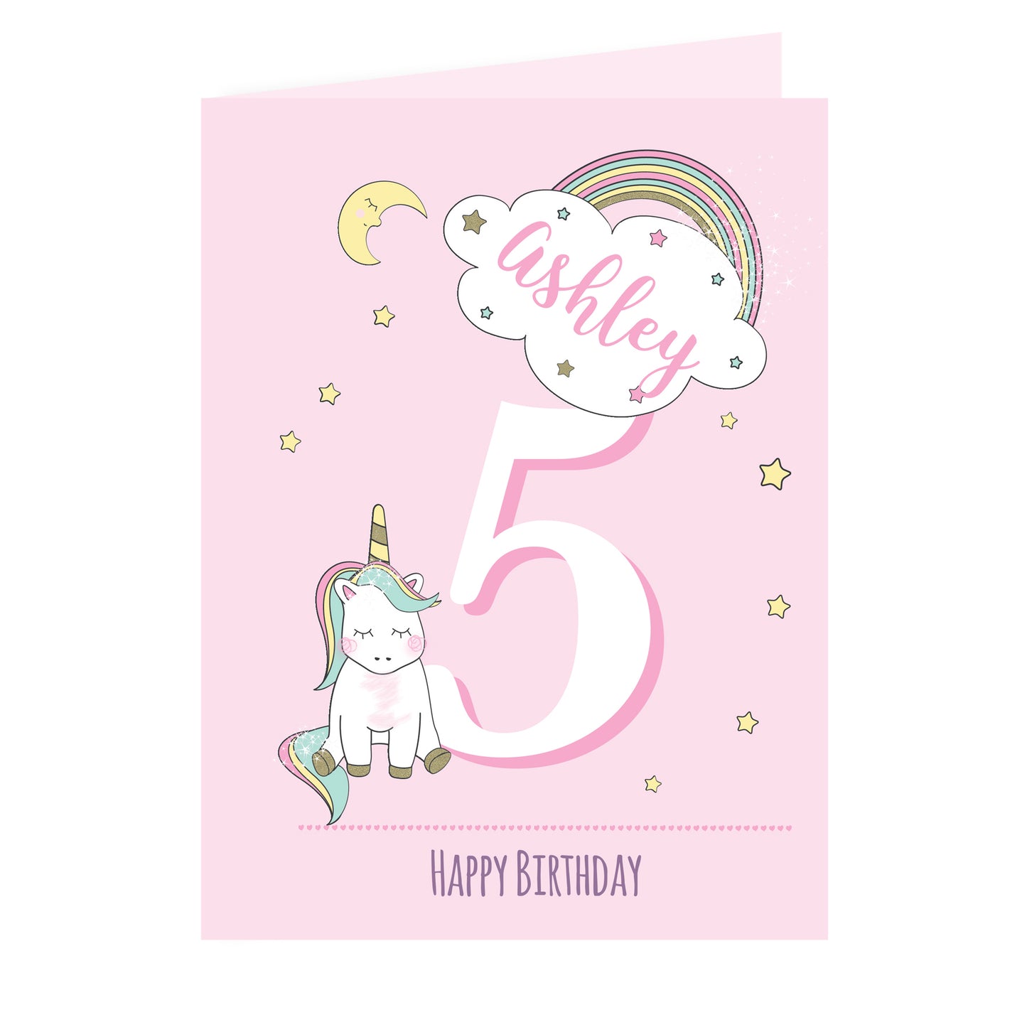 Personalised Baby Unicorn Birthday Age Card