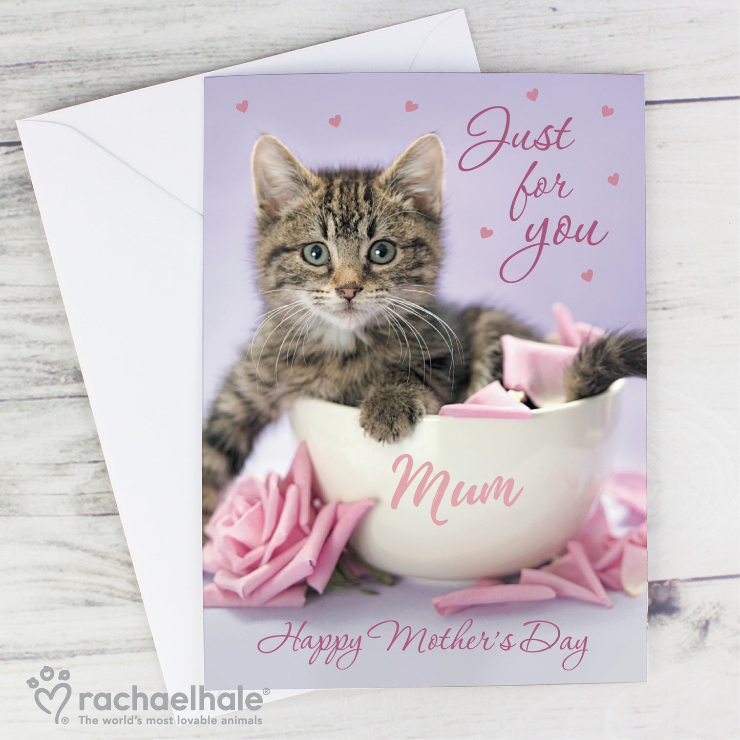 Personalised Rachael Hale 'Just for You' Kitten Card