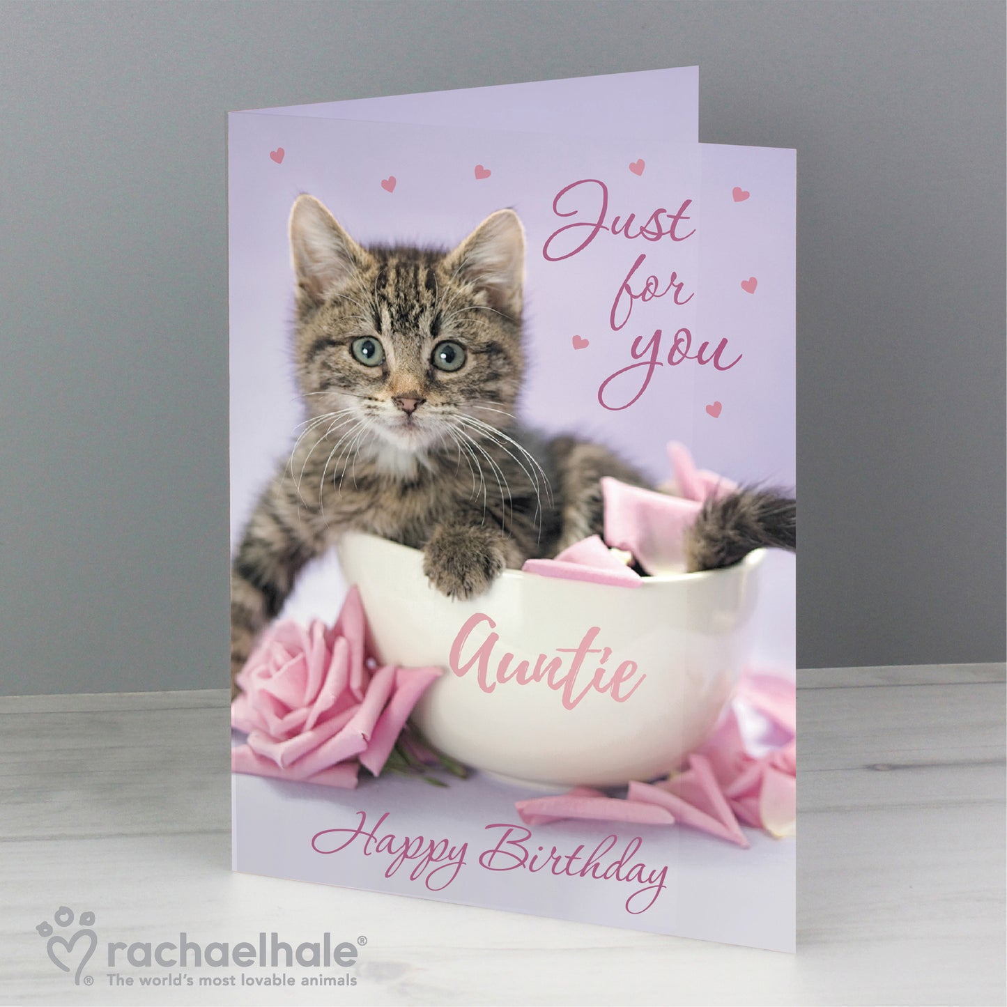 Personalised Rachael Hale 'Just for You' Kitten Card