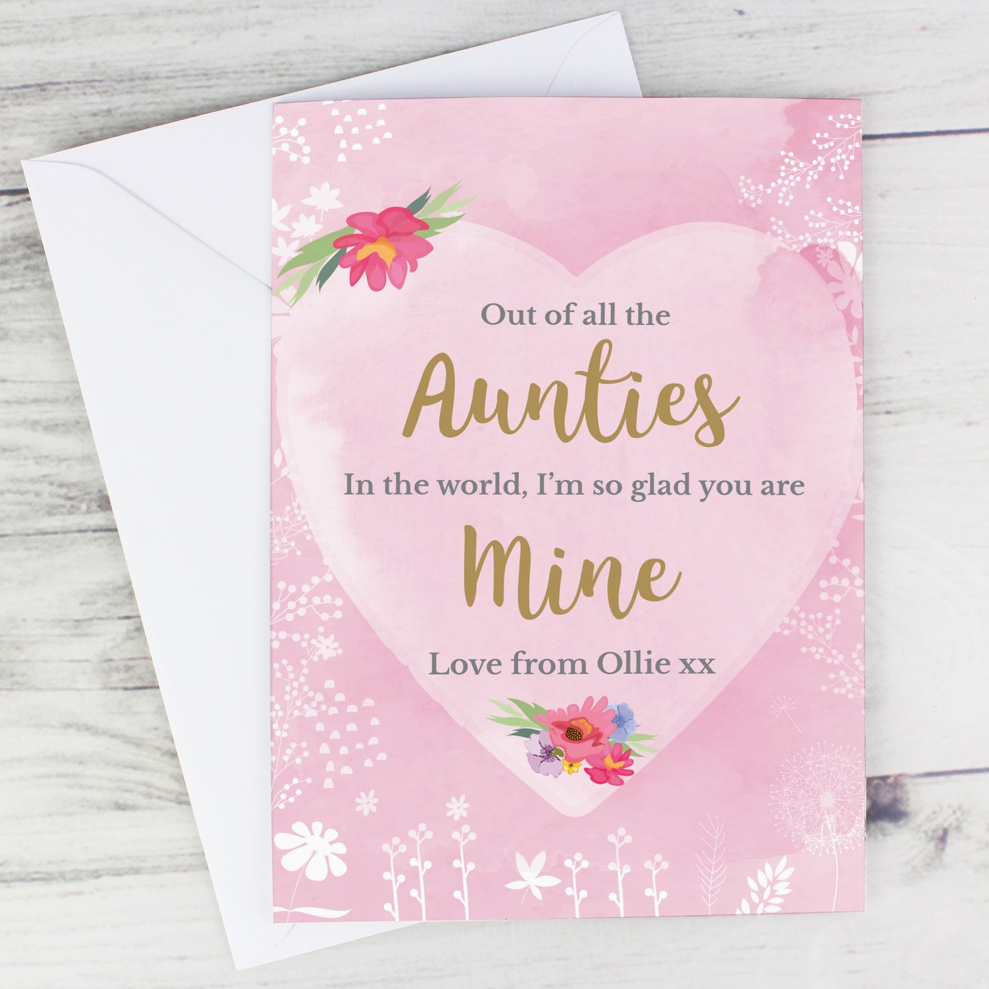 Personalised Floral Watercolour Card