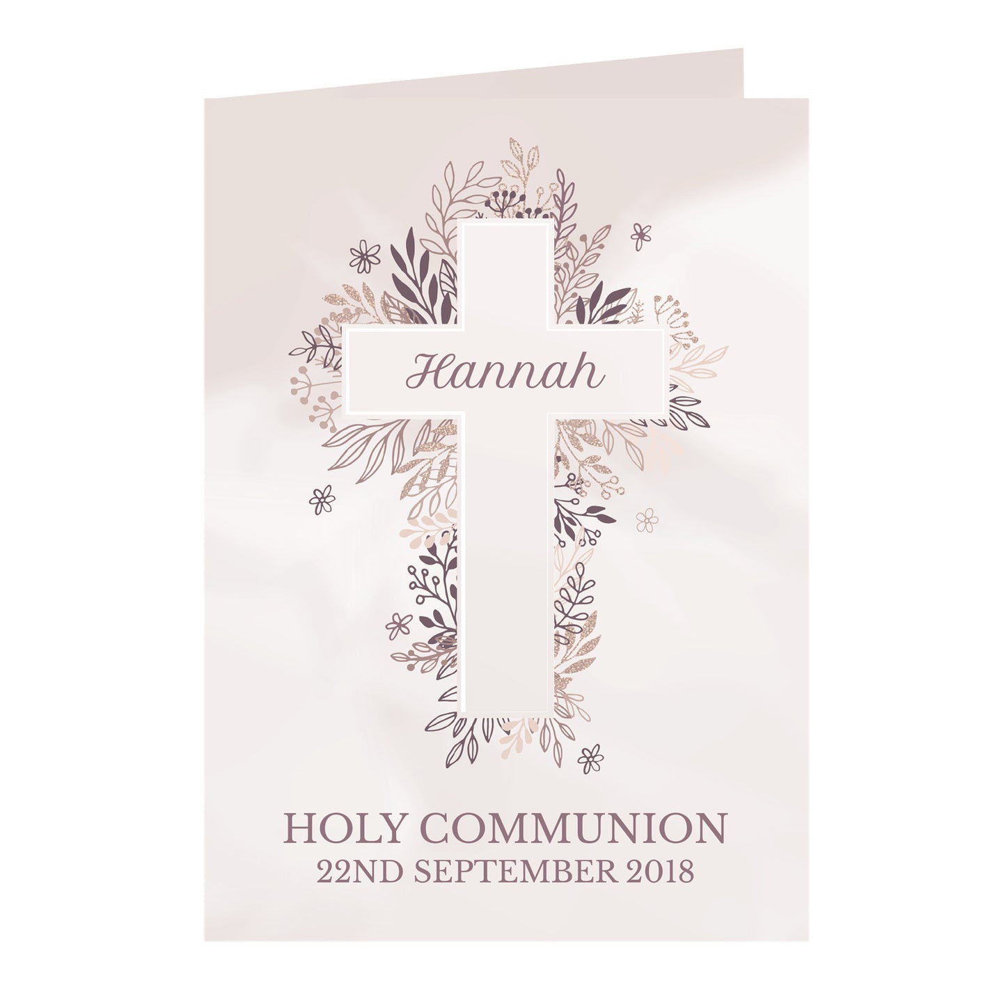 Personalised Floral Cross Card