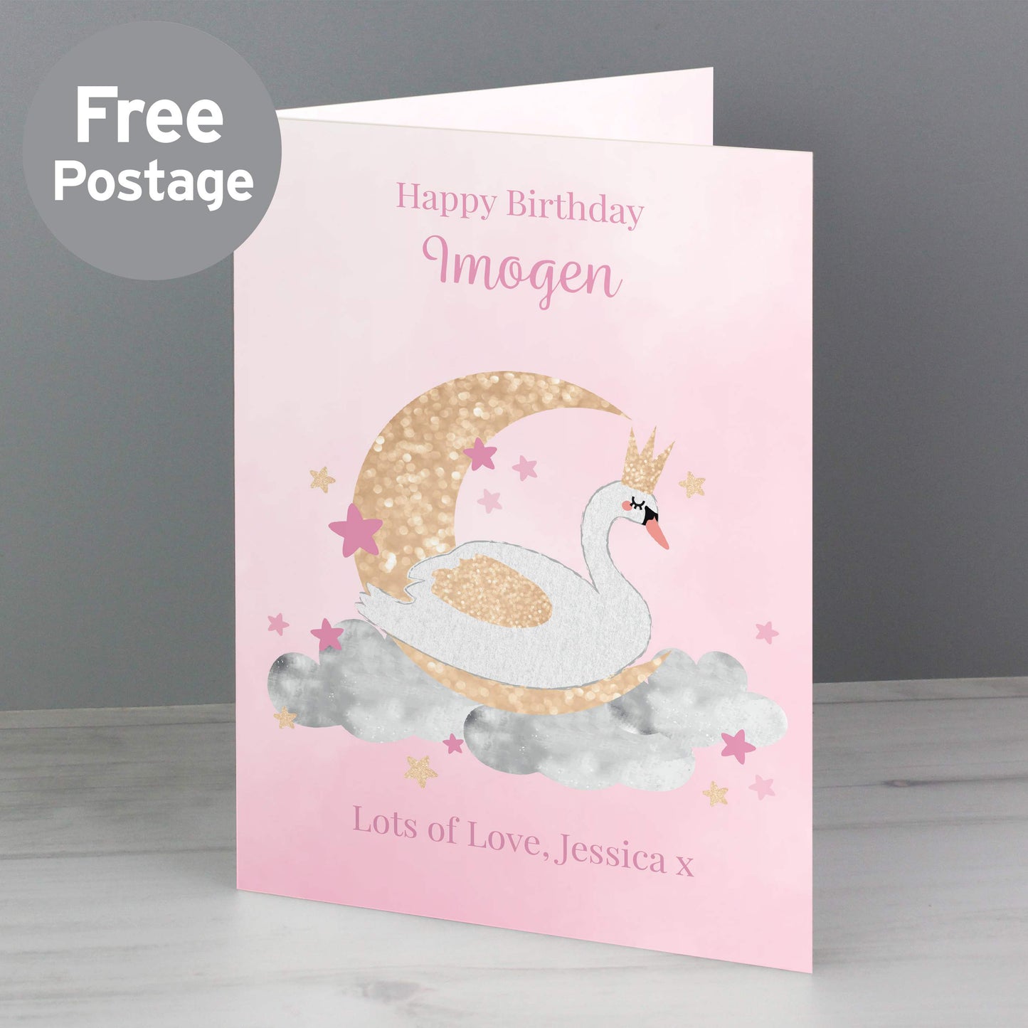 Personalised Swan Lake Card