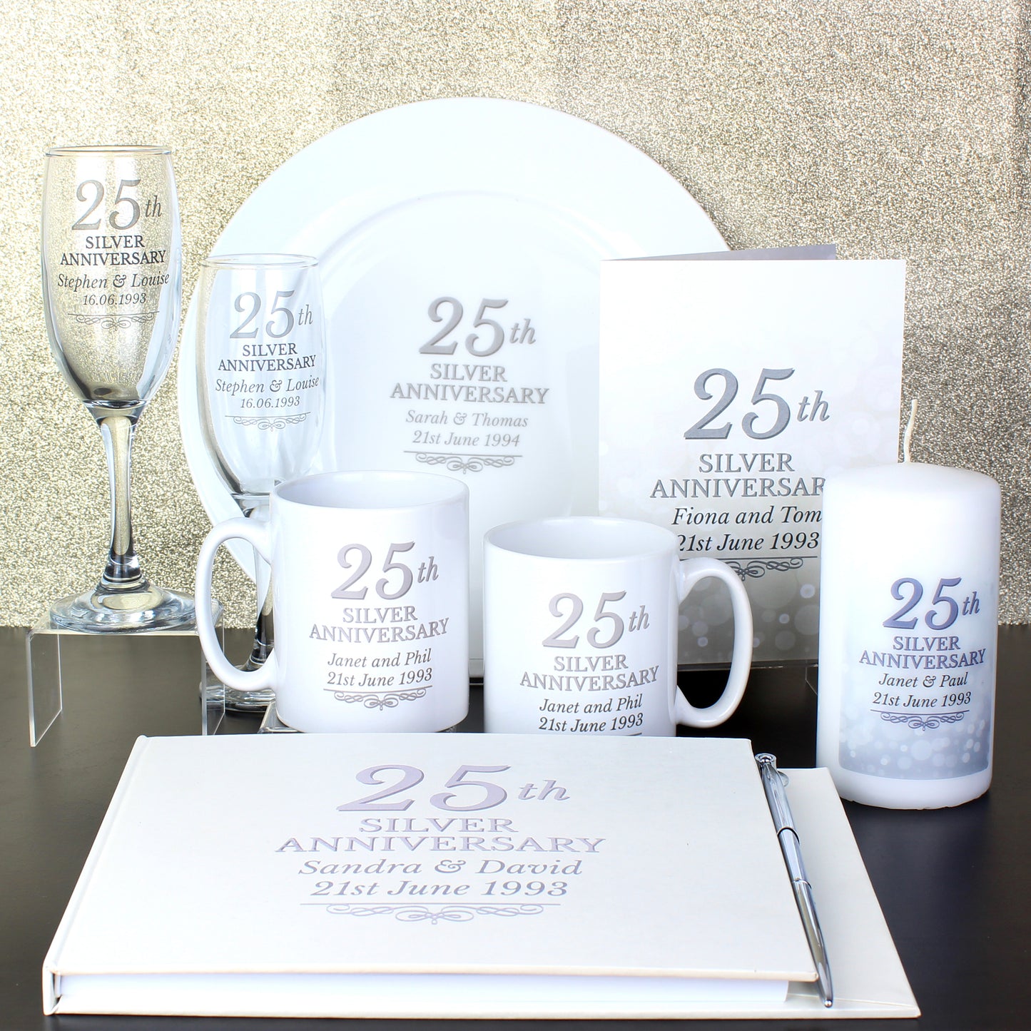 Personalised 25th Silver Anniversary Card