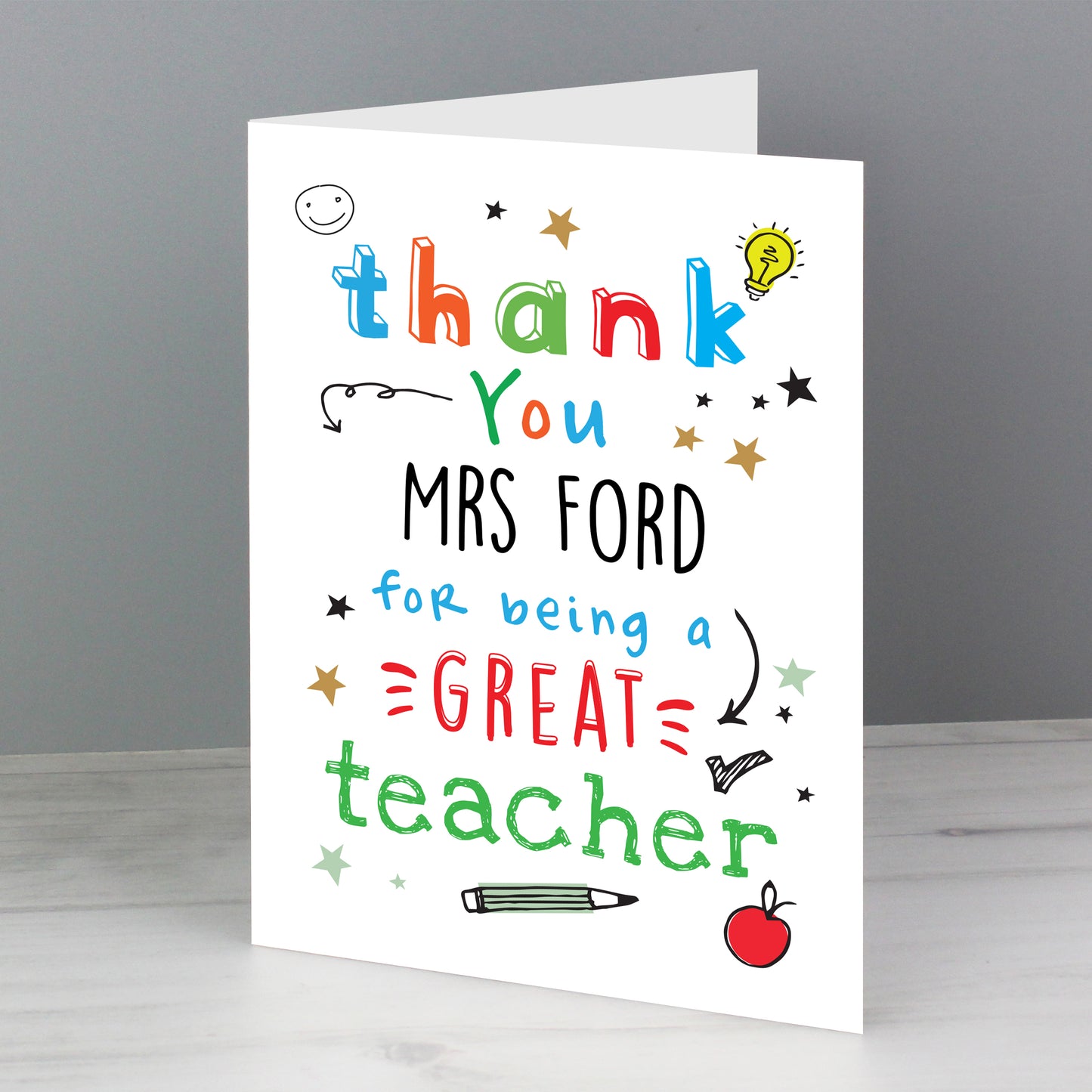 Personalised Thank You Teacher Card