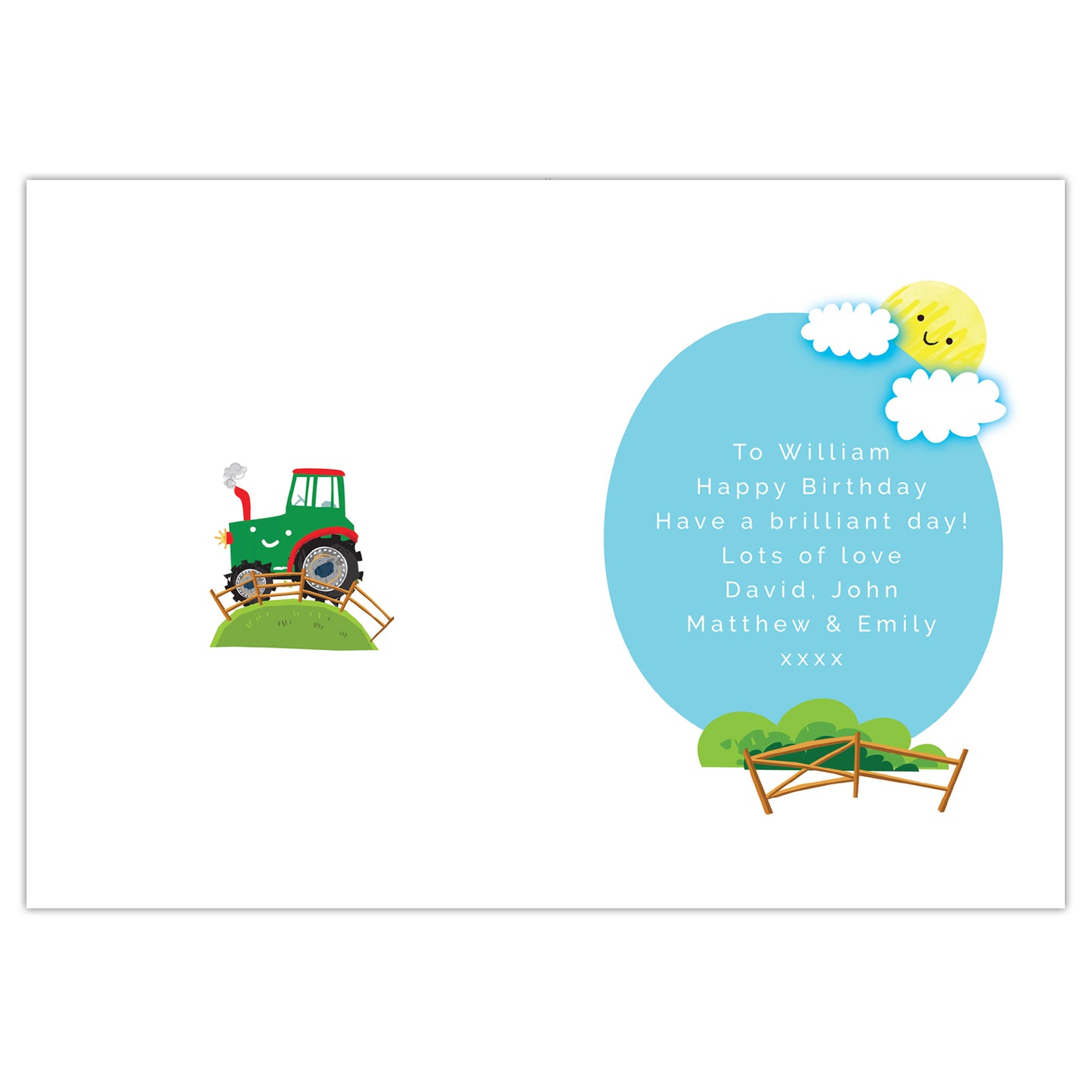 Personalised Tractor Birthday Card