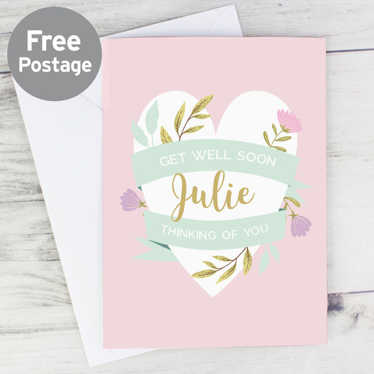 Personalised Floral Heart Card