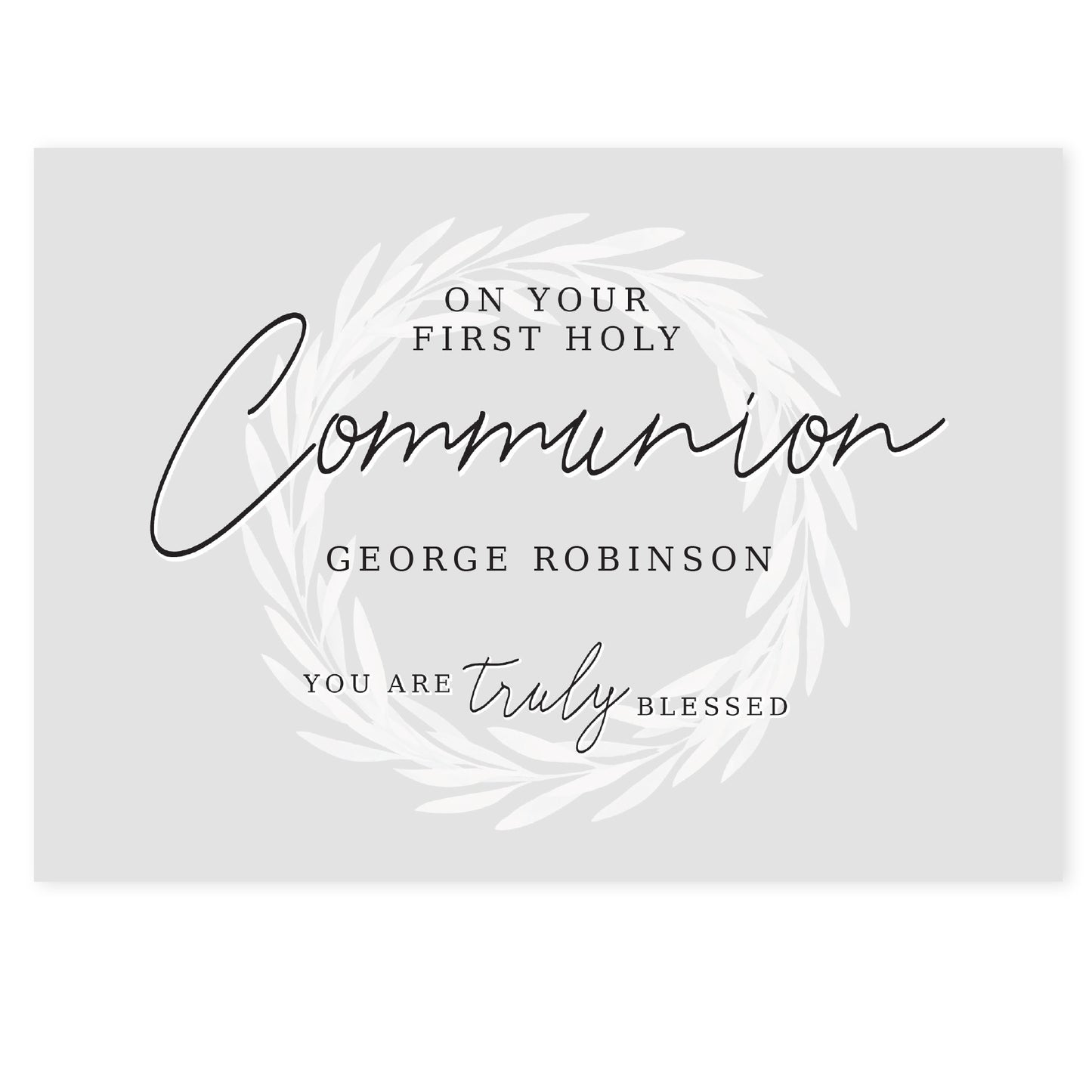 Personalised Truly Blessed First Holy Communion Card