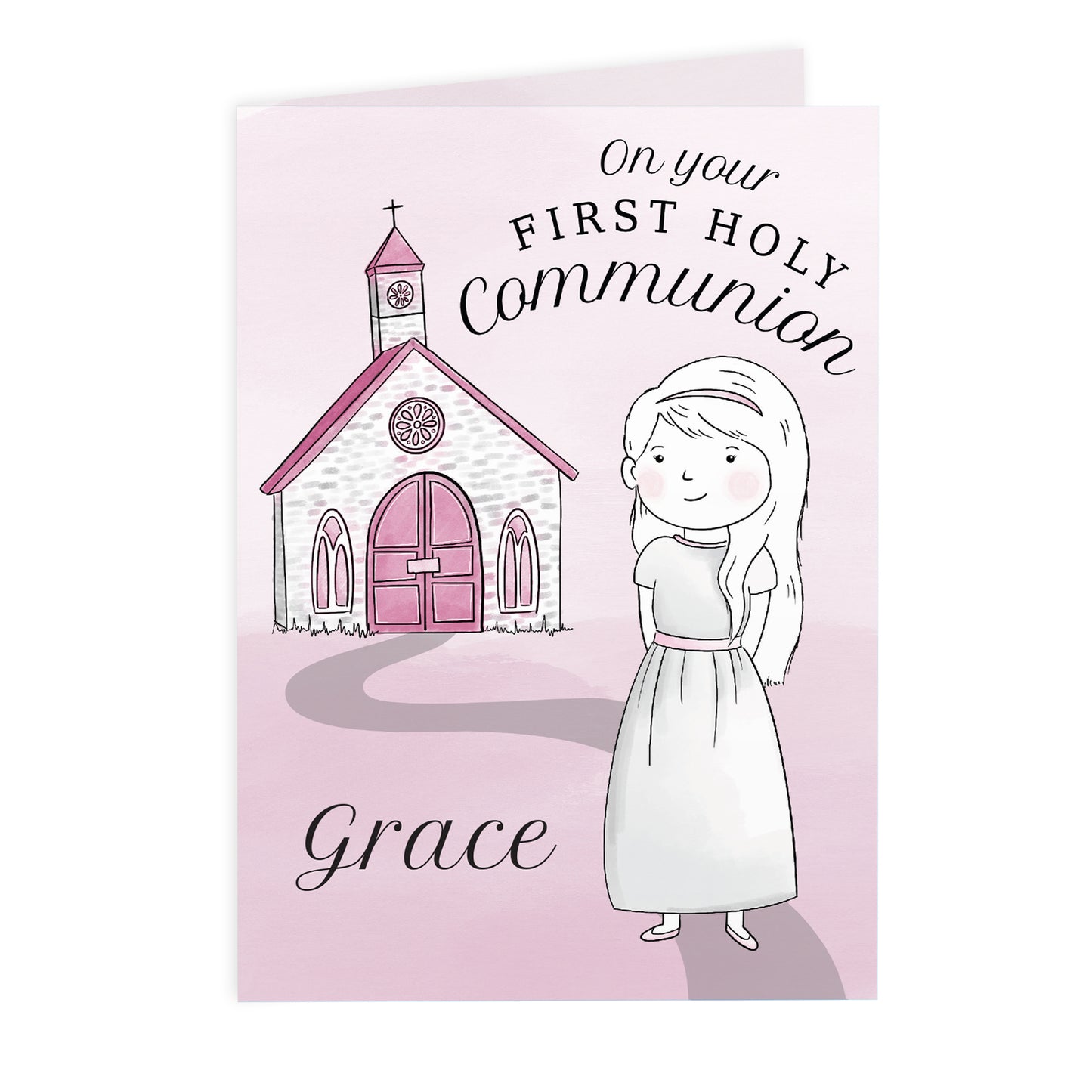 Personalised Girls First Holy Communion Card