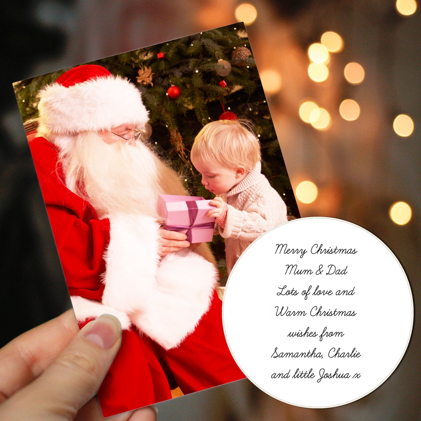 Personalised Photo Upload Card - Cursive Font