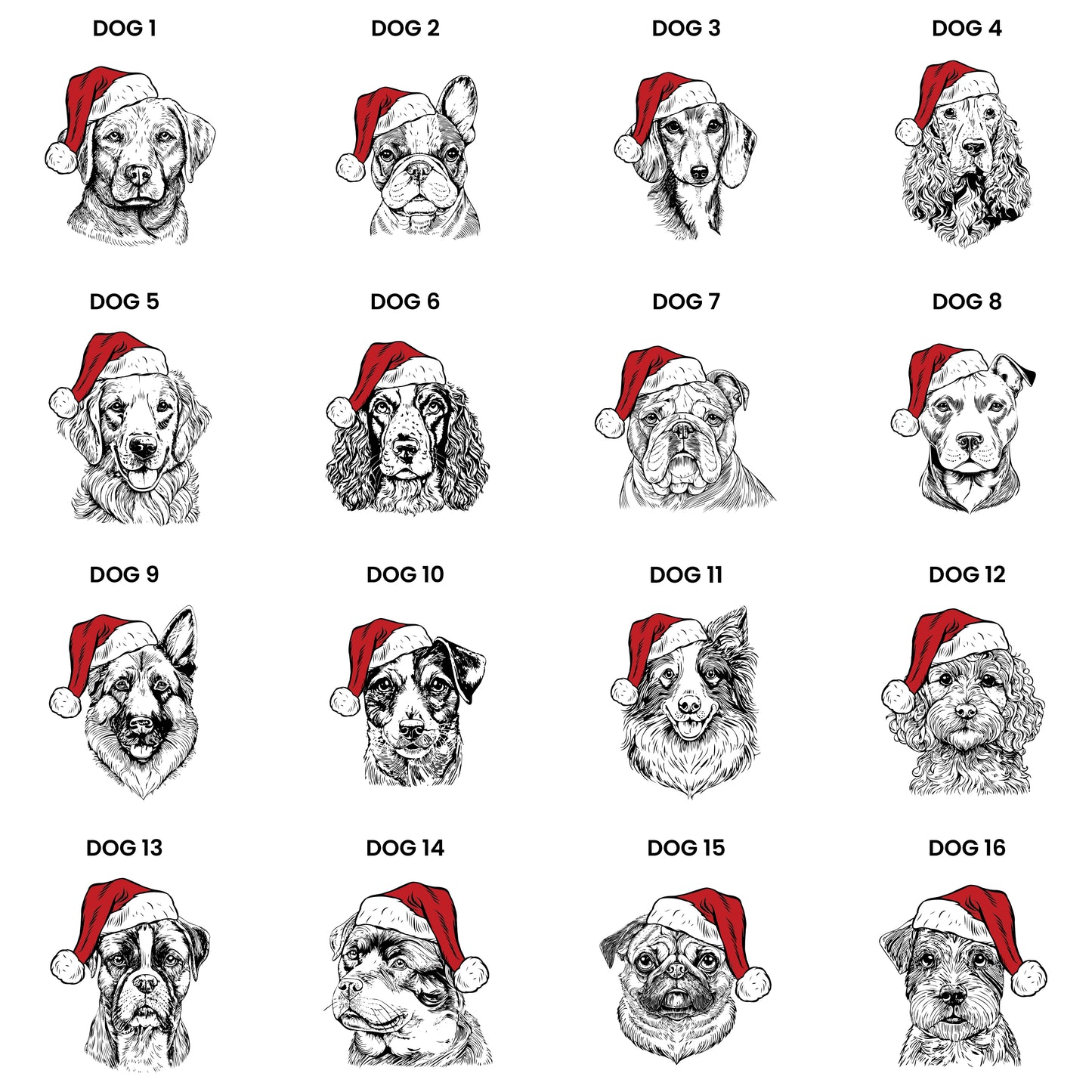 Personalised Dog Breed Christmas Card