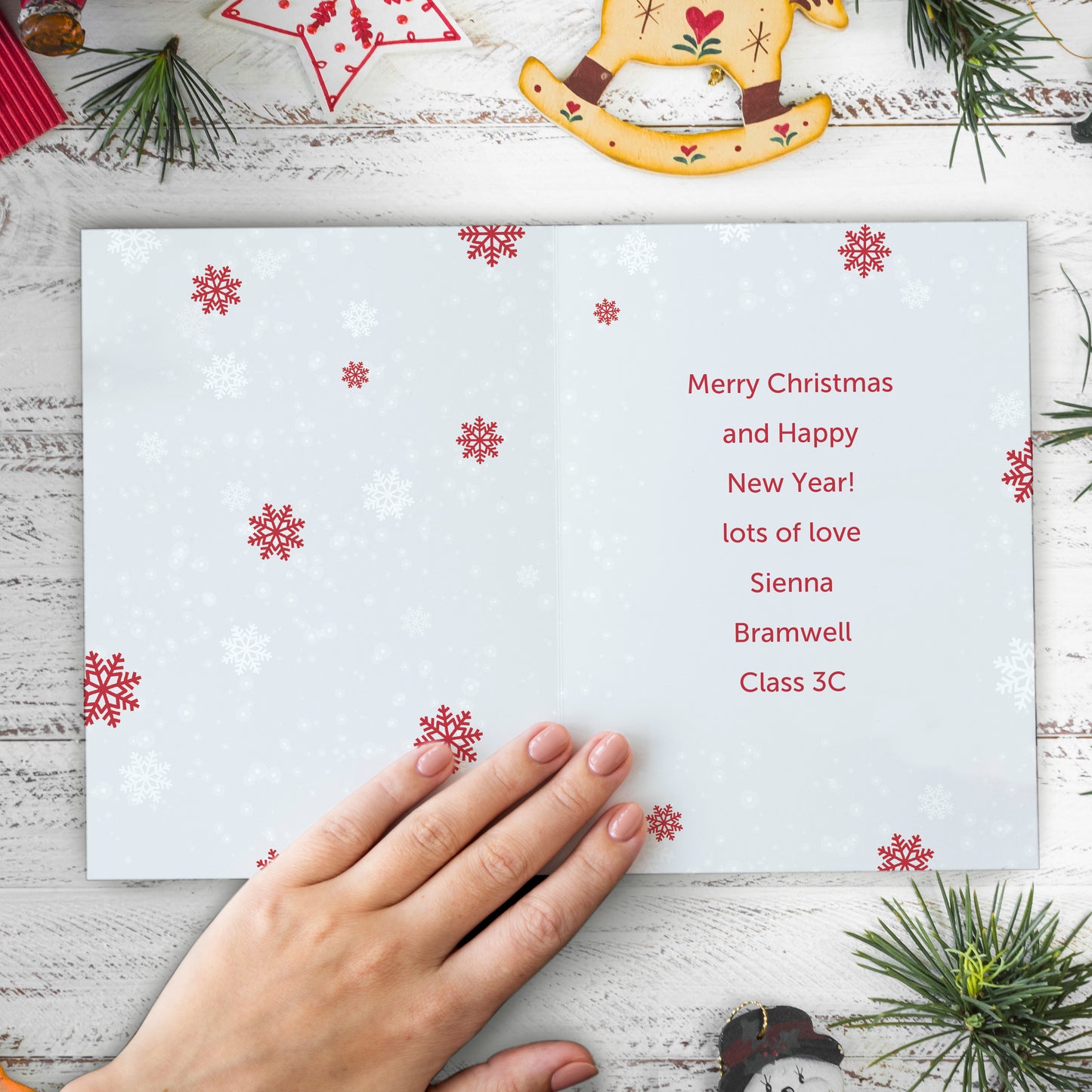 Personalised Pack of 10 Christmas Cards - Santa