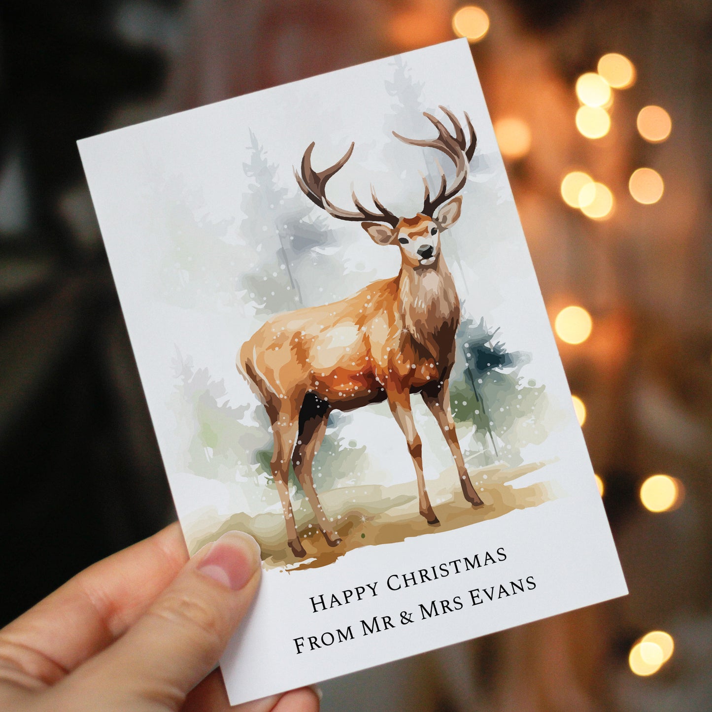 Personalised Pack of 10 Christmas Cards - Stag