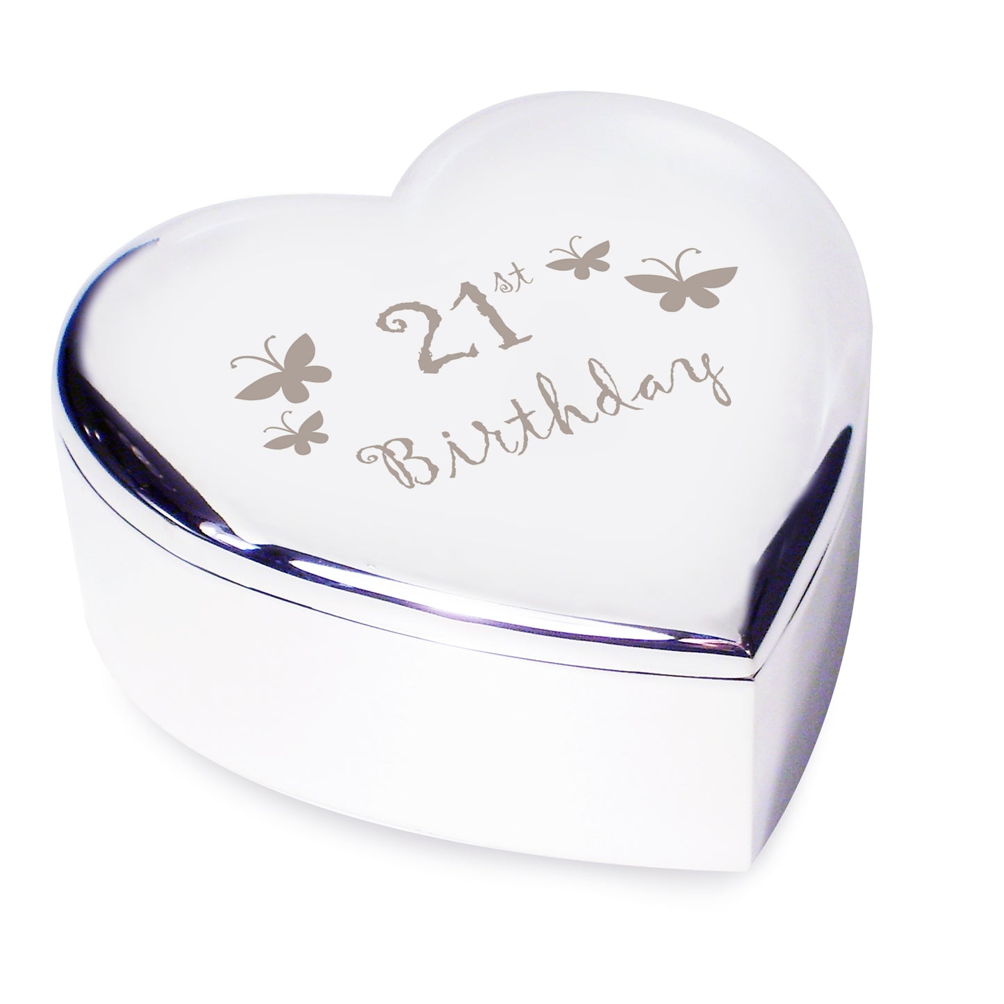 21st Butterflies Heart Trinket Box