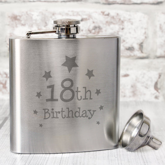 18th Birthday Hip Flask