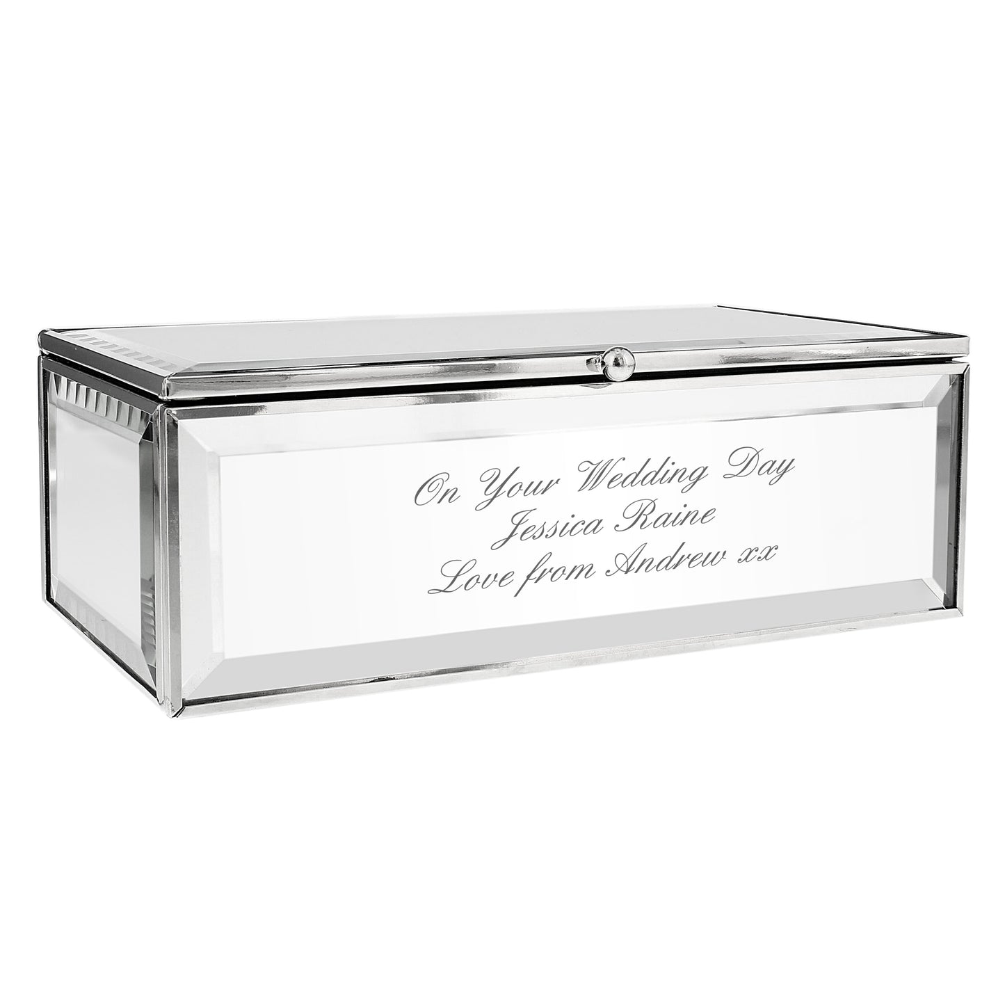 Personalised Any Message Mirrored Jewellery Box