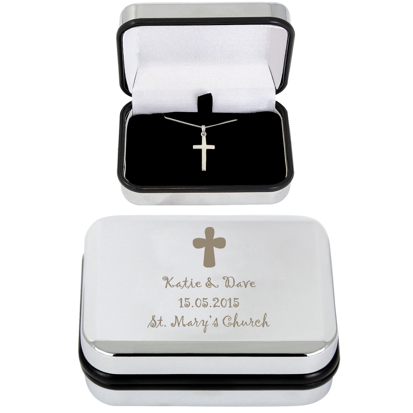 Personalised Cross Necklace and Box