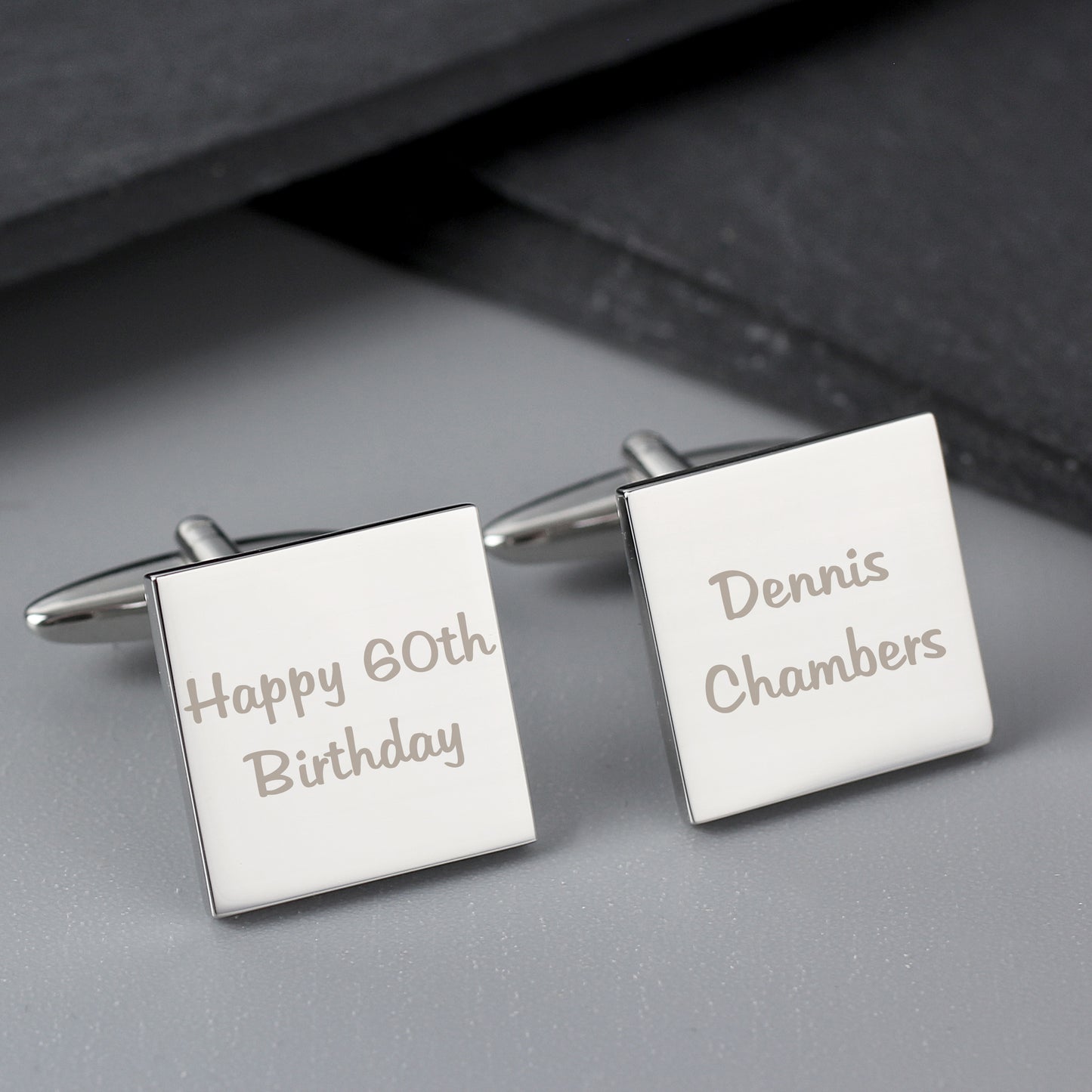 Personalised Any Message Square Cufflinks - 2 lines