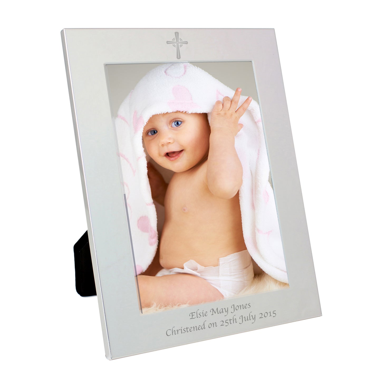 Personalised Silver 5x7 Cross Photo Frame