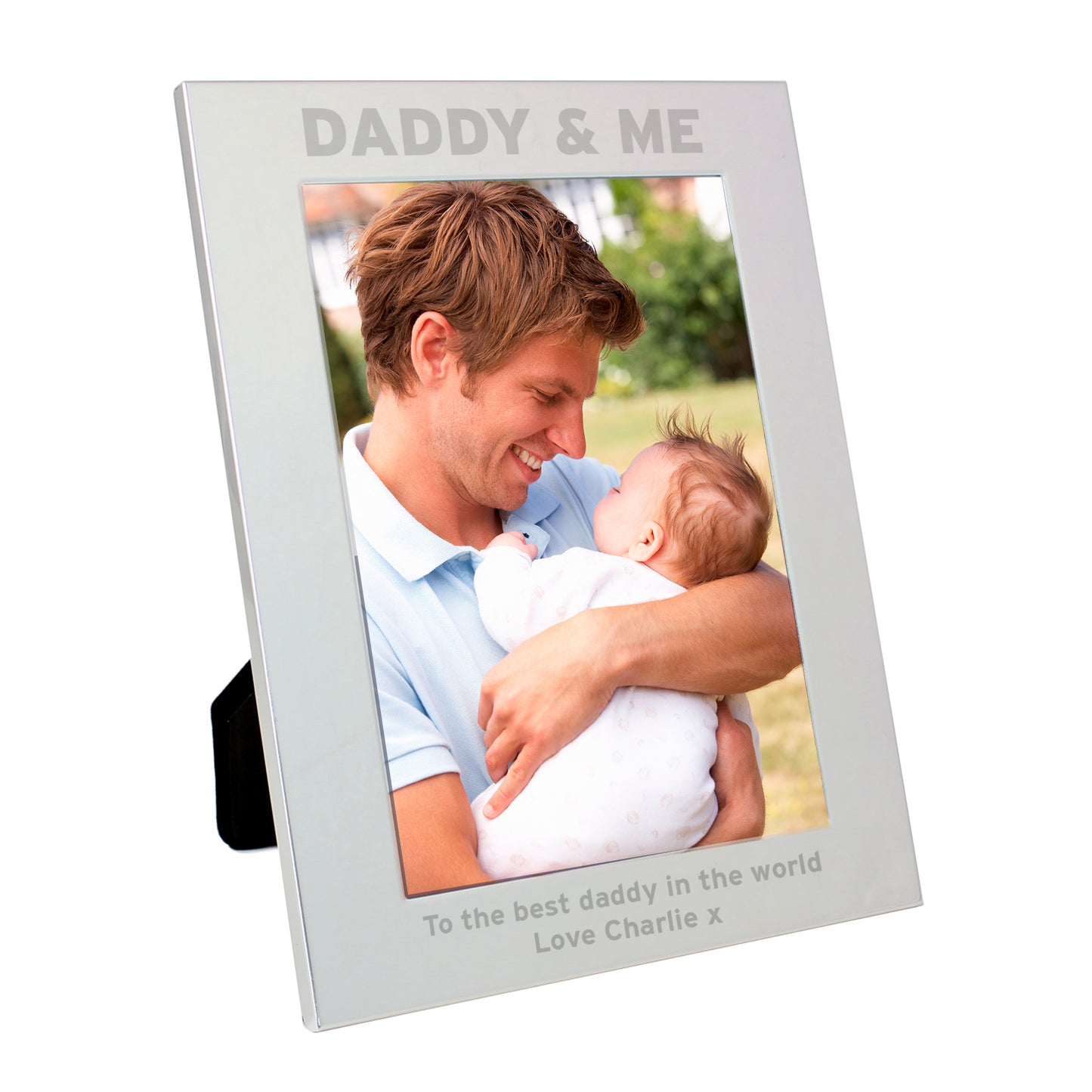 Personalised Silver 5x7 Daddy & Me Photo Frame