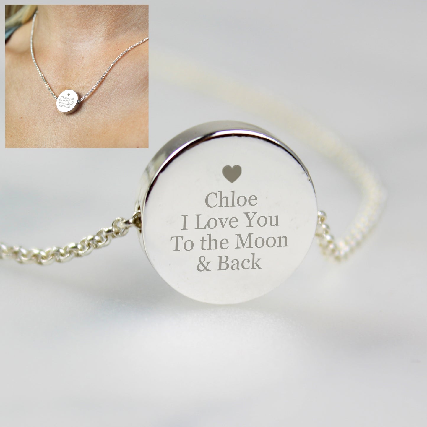 Personalised Any Message Disc Necklace