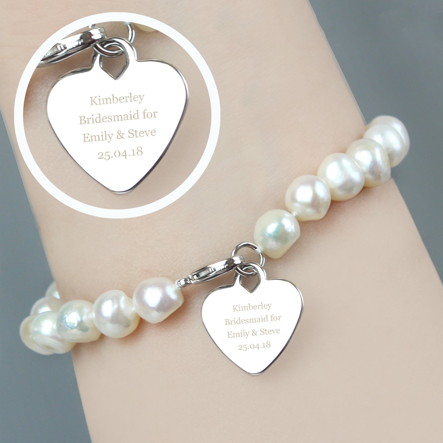 Personalised White Freshwater Pearl Message Bracelet