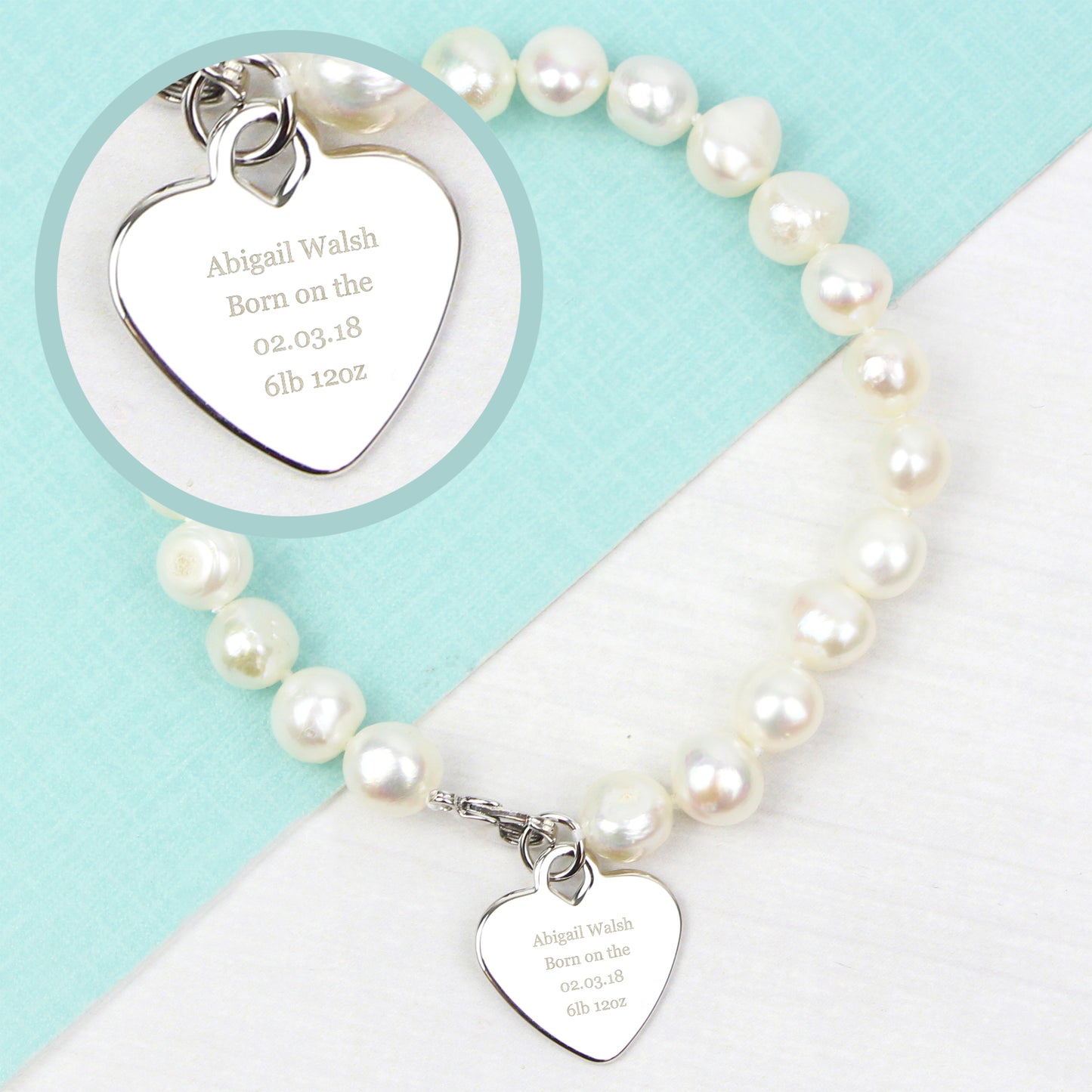 Personalised White Freshwater Pearl Message Bracelet