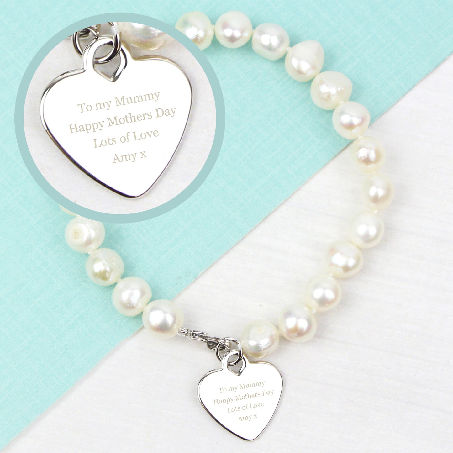 Personalised White Freshwater Pearl Message Bracelet