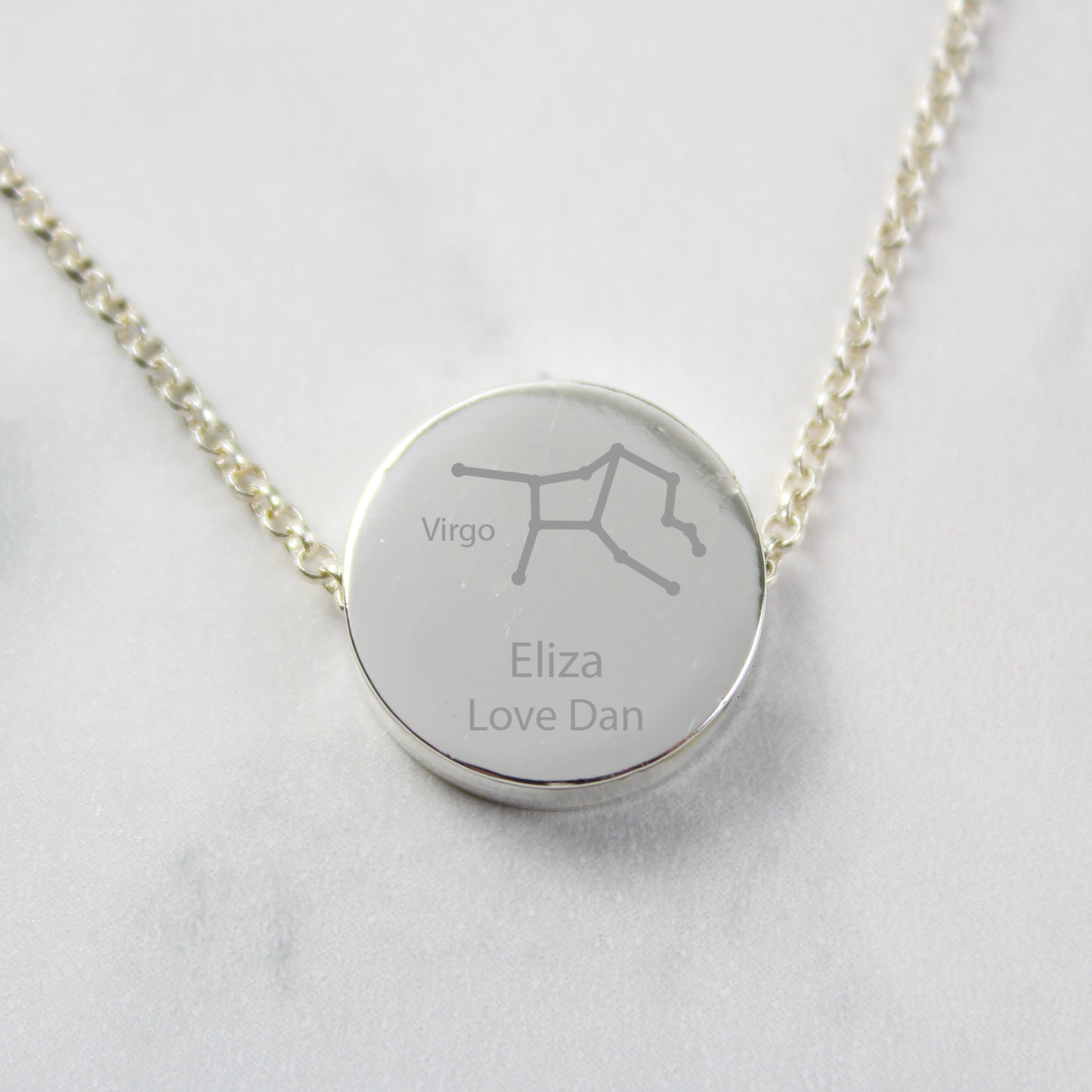 Personalised Virgo Zodiac Star Sign Silver Tone Necklace (August 23rd - September 22nd)