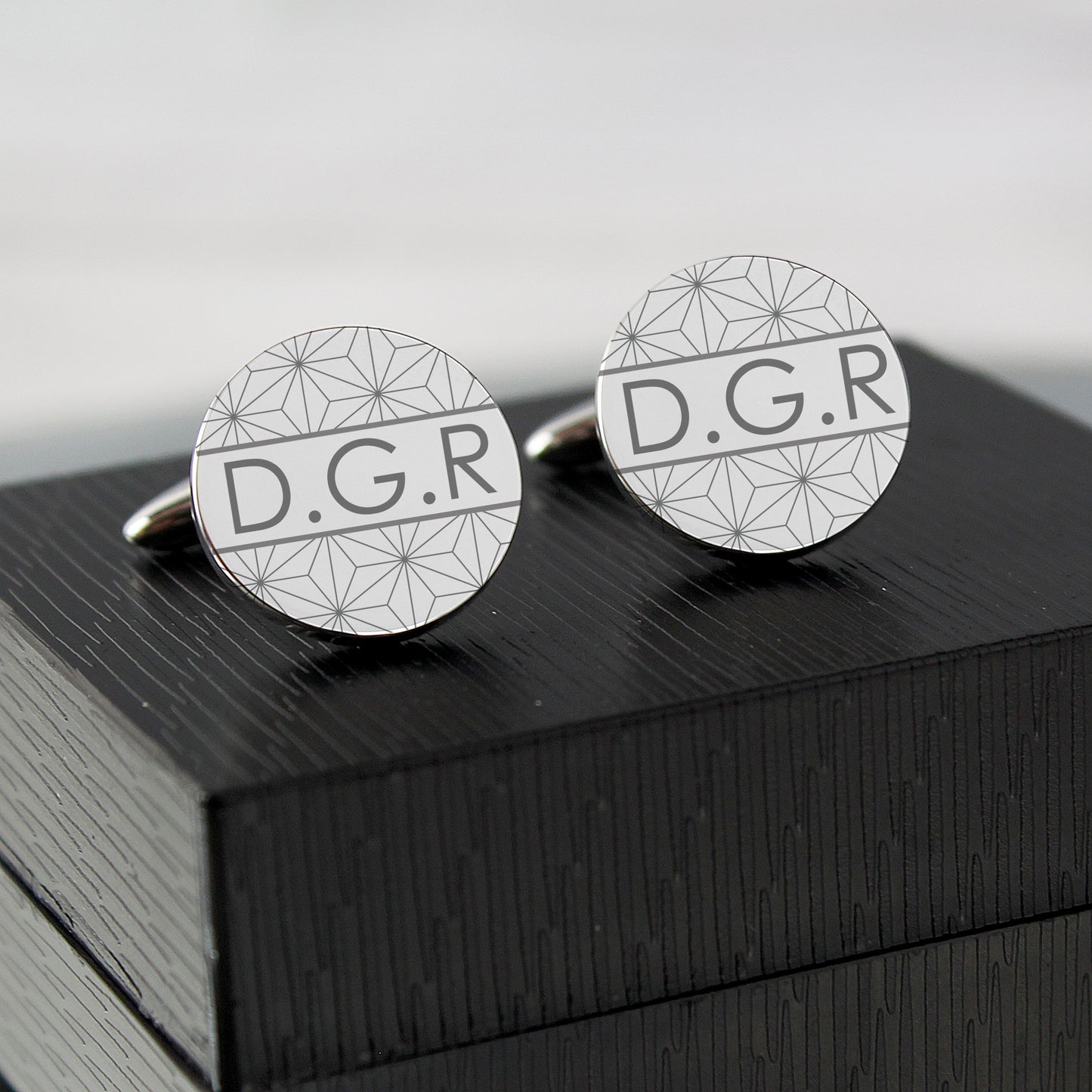 Personalised Geometric Round Cufflinks