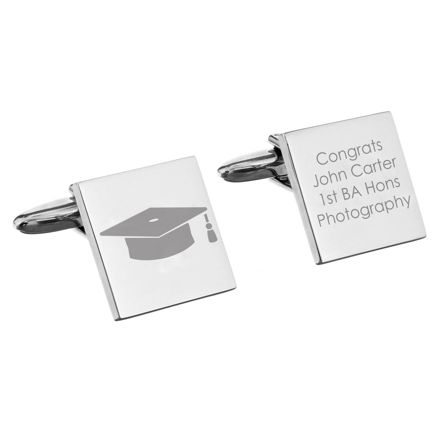 Personalised Graduation Square Cufflinks