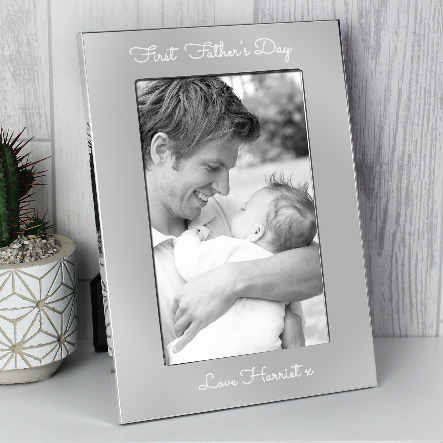 Personalised Free Text 7 x 5 Silver Photo Frame