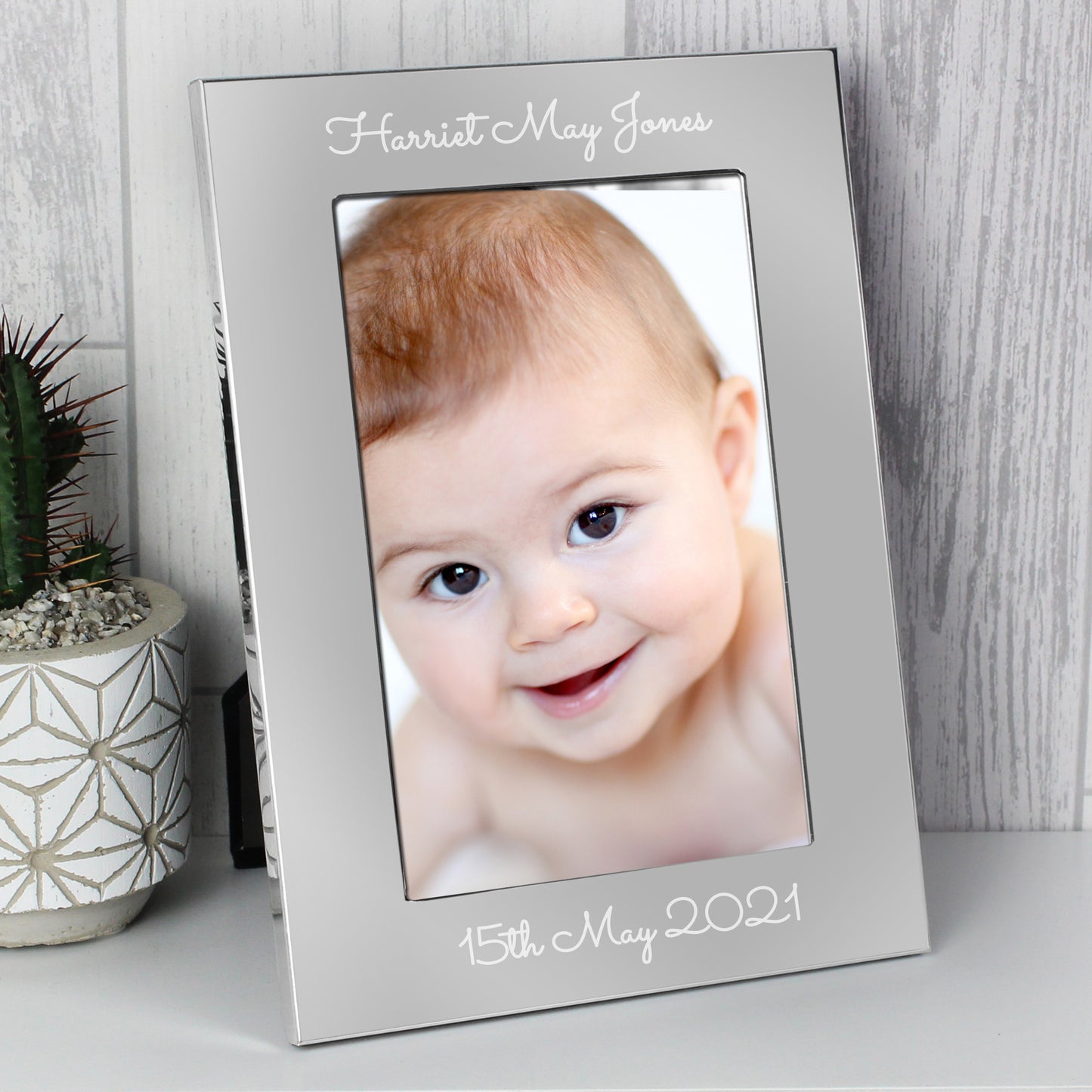 Personalised Free Text 7 x 5 Silver Photo Frame