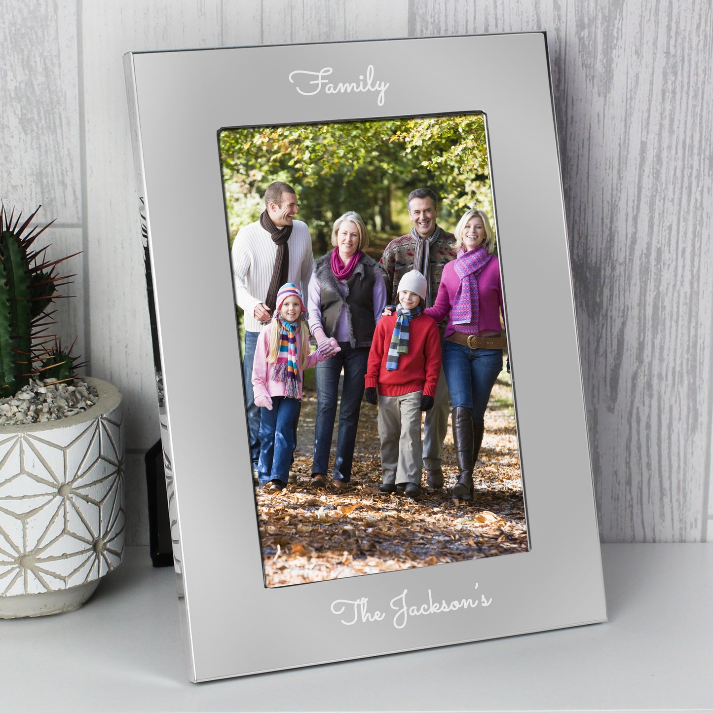 Personalised Free Text 7 x 5 Silver Photo Frame