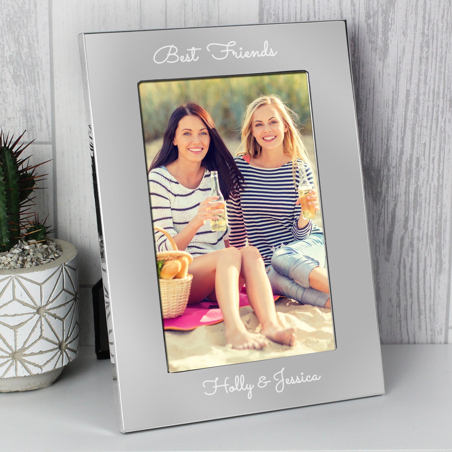 Personalised Free Text 7 x 5 Silver Photo Frame