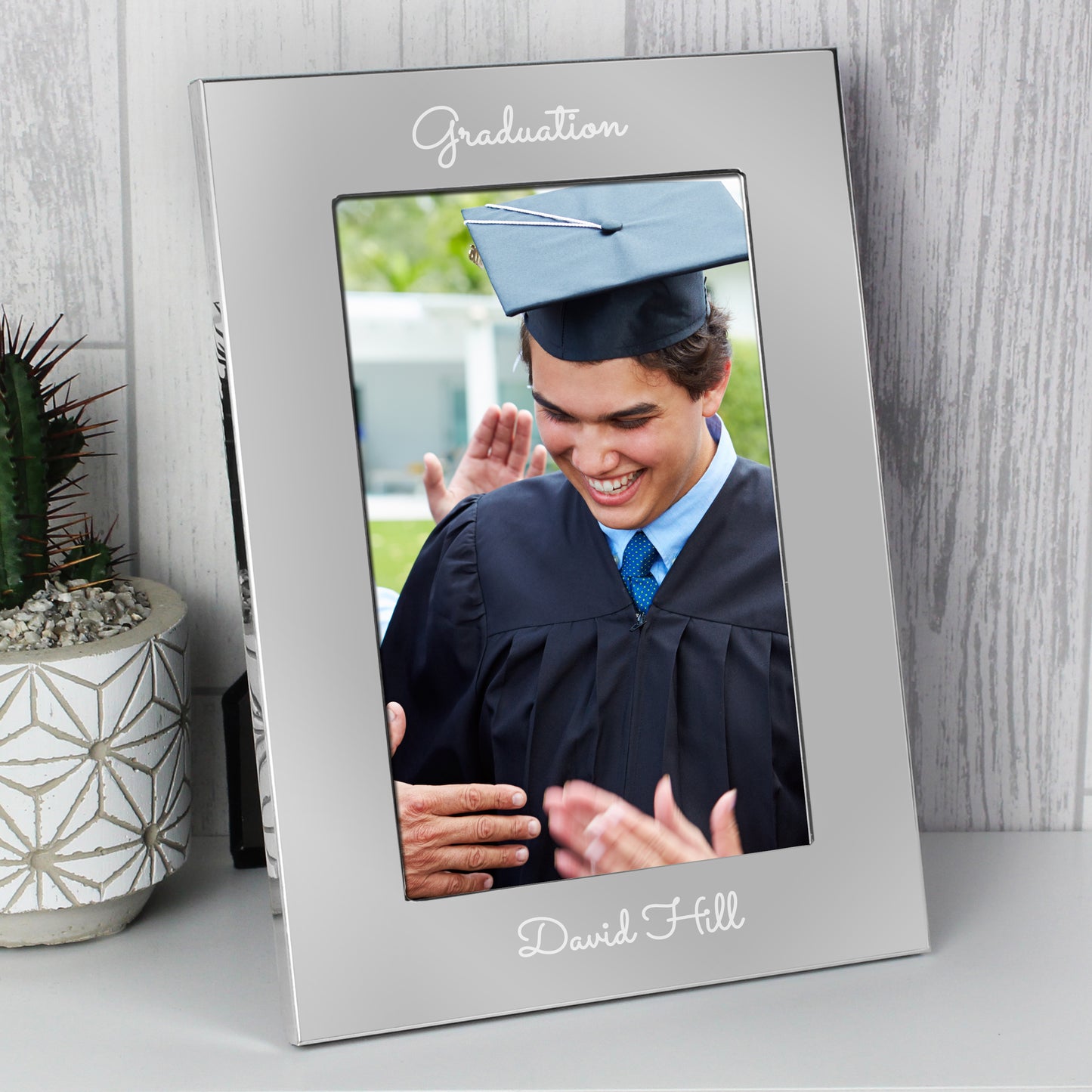 Personalised Free Text 7 x 5 Silver Photo Frame