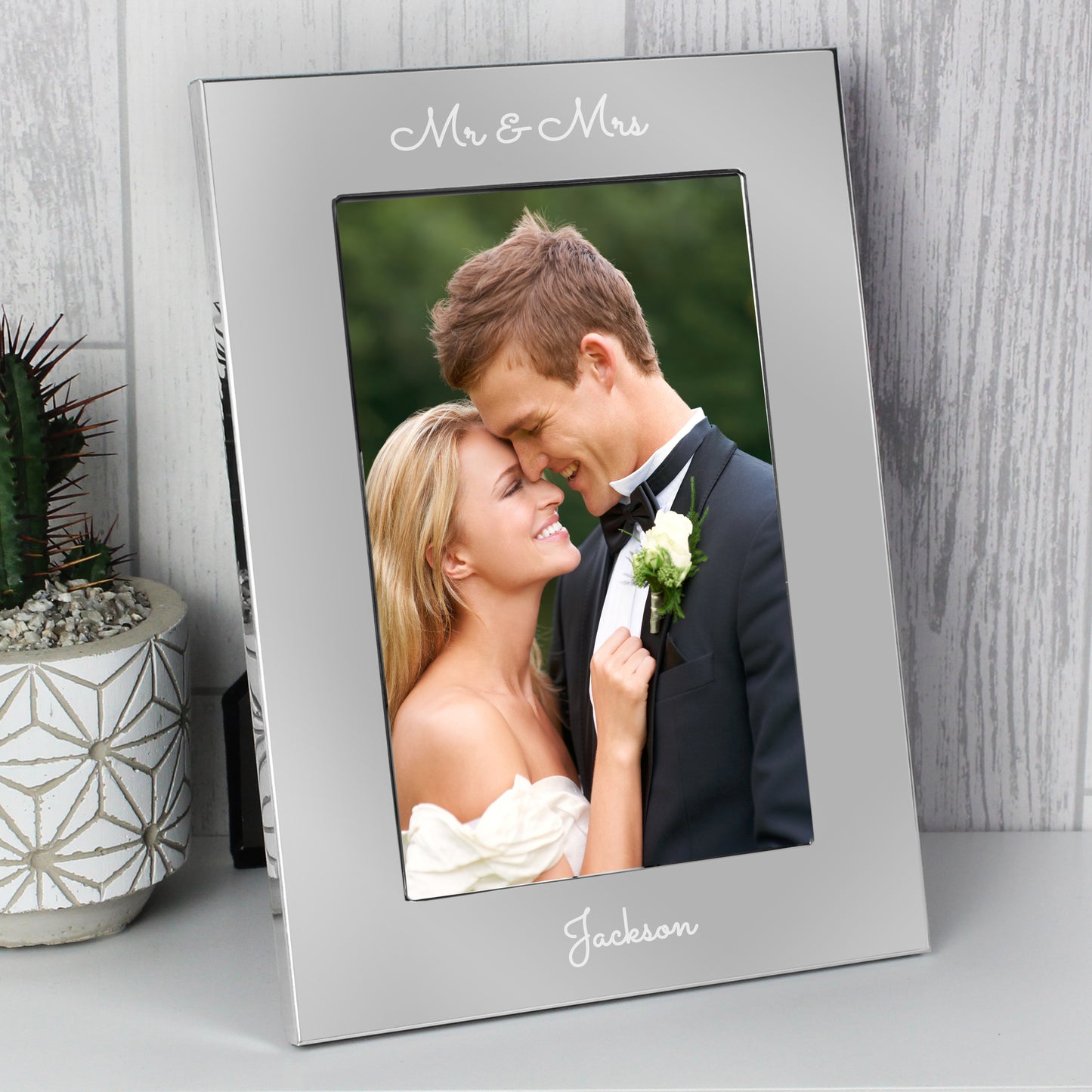 Personalised Free Text 7 x 5 Silver Photo Frame